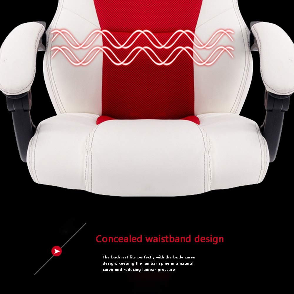 Ergonomic Swivel Gaming Chair with Adjustable Footrest - High Back Reclining Racing Style Video Game Chair for Home, Student Dorm & Esports (Red & Black) - Perfect for PC Gaming, Streaming & Office Work