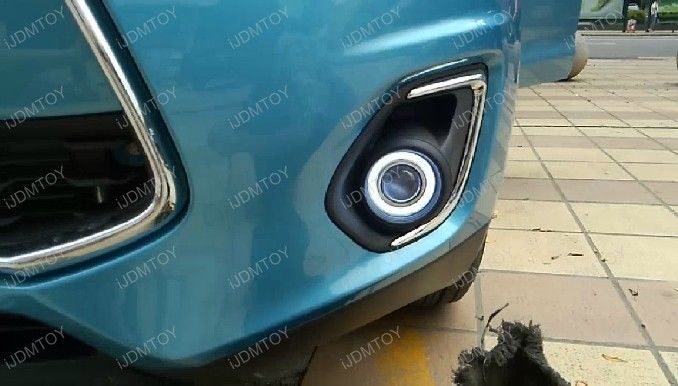 3 Projector Fog Light Lamps with 40 LED Halo Angel Eyes Rings & 3000K HID Combo Kit - Upgrade Your Car's Nighttime Visibility and Style for Safer Driving