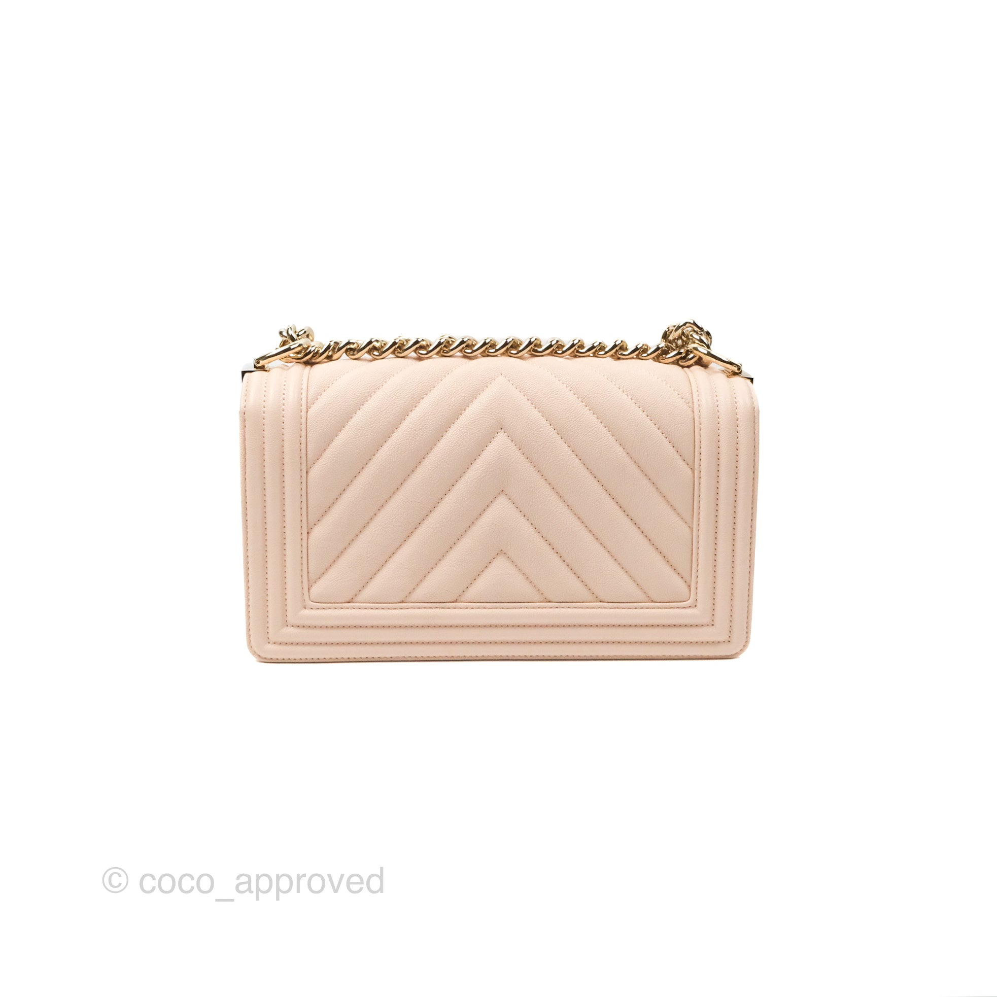 Chanel Chevron Medium Boy Bag in Light Pink Caviar Leather with Gold Hardware - Luxury Crossbody Bag for Women, Perfect for Parties & Evening Events
