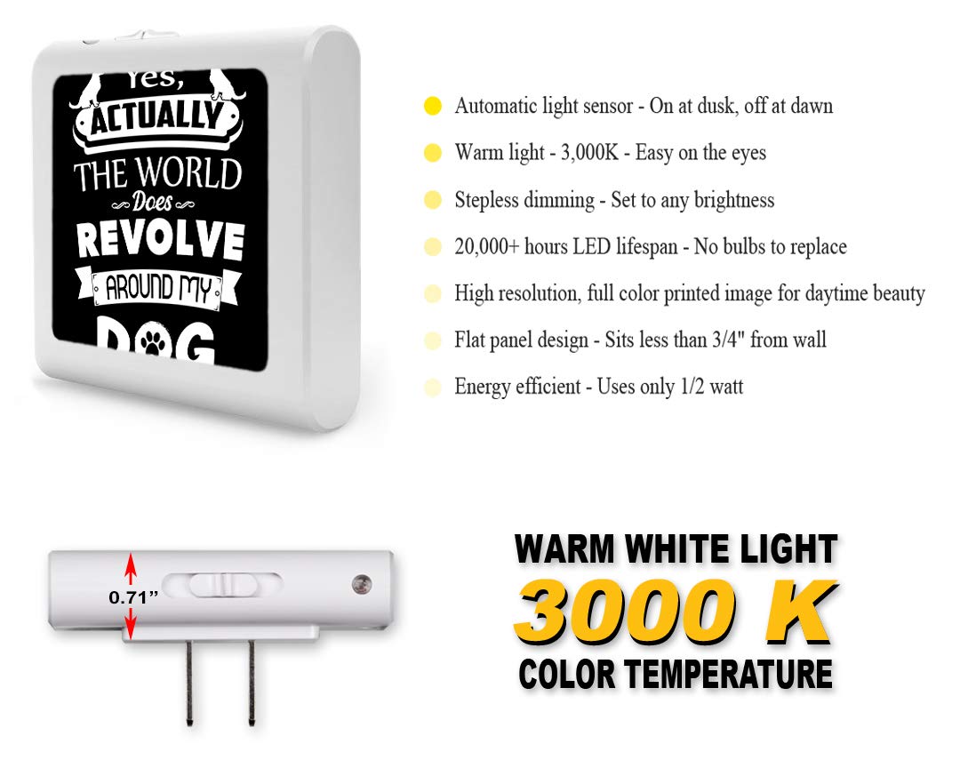 Dimmable LED Night Light with Auto On/Off Sensor, Adjustable Brightness & Warm White Light - Perfect for Bathroom, Hallway, Nursery, Bedroom & Kids Room - Energy Saving Plug-in Nightlight for Home Safety & Convenience