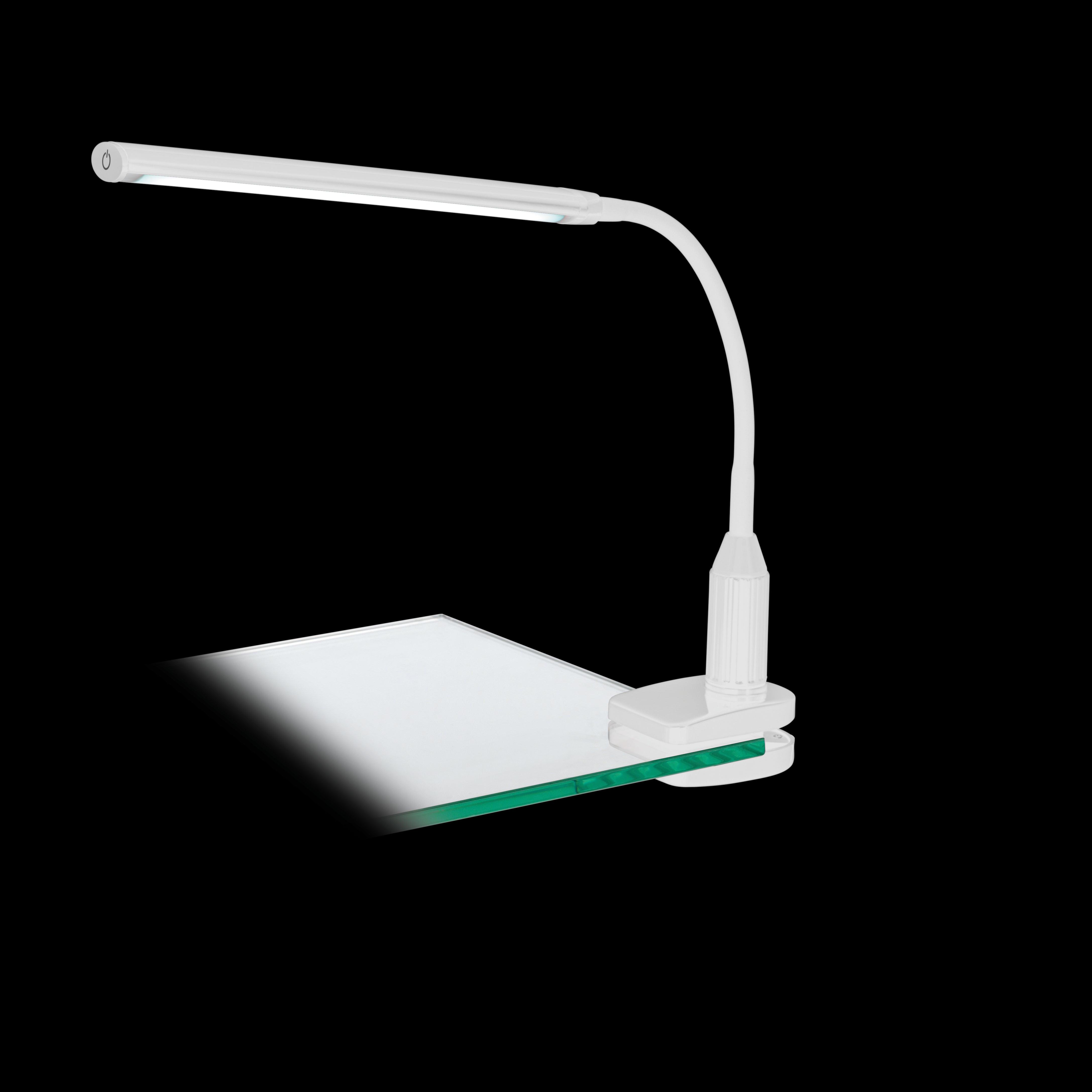 Eglo Laroa White LED Flexible Table Clamp Task Lamp - Adjustable Desk Light for Reading, Studying & Office Work - Energy Efficient Lighting Solution for Home & Workspace