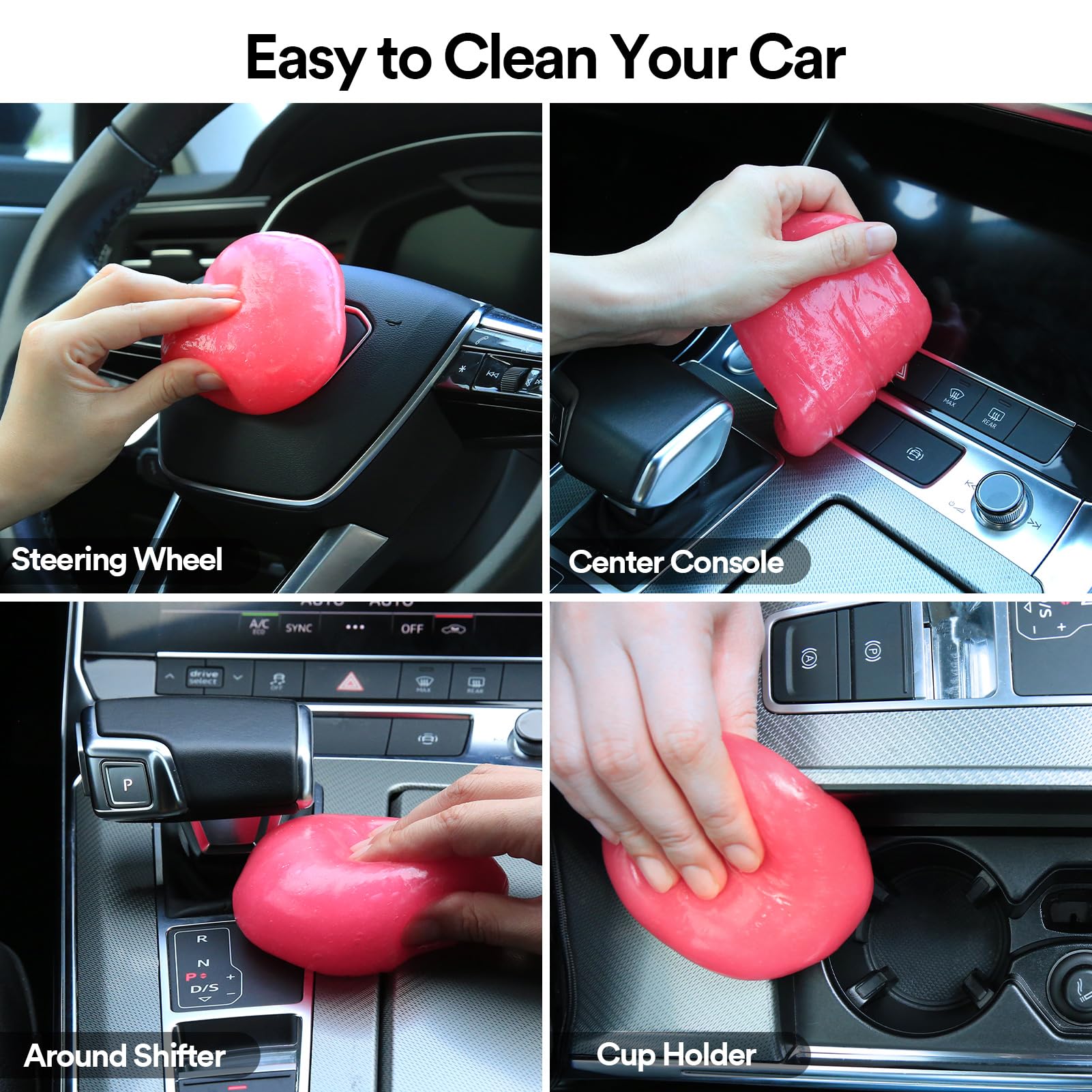 PULIDIKI Car Cleaning Gel & Putty 2-Pack - Pink & Blue for Auto Detailing
