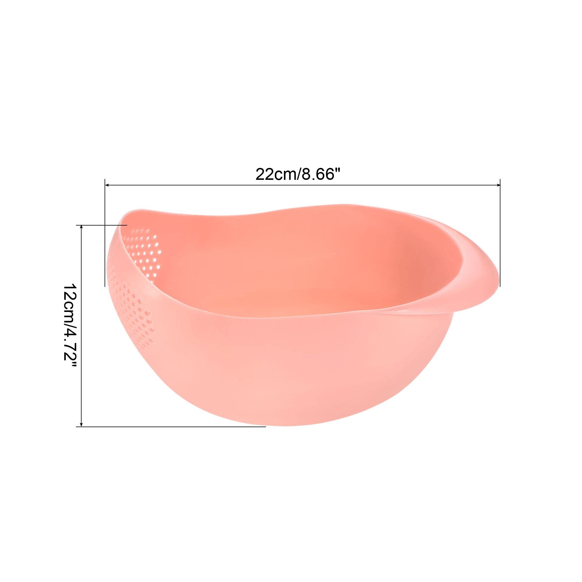 uxcell Plastic Rice Wash Sieve - Multi-Purpose Kitchen Colander for Washing Rice, Fruits & Vegetables - Pink Drain Basket Strainer - Perfect for Asian Cooking, Meal Prep & Healthy Eating