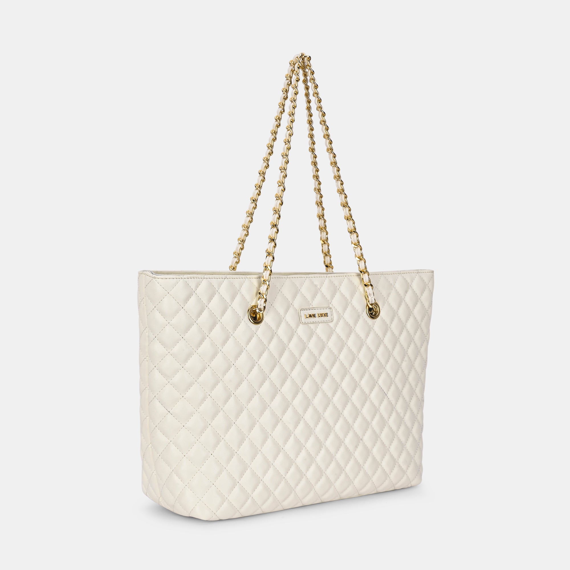 Lavie Luxe Off White Large Women's Tote Bag - Stylish & Spacious Designer Handbag for Work, Travel & Everyday Use