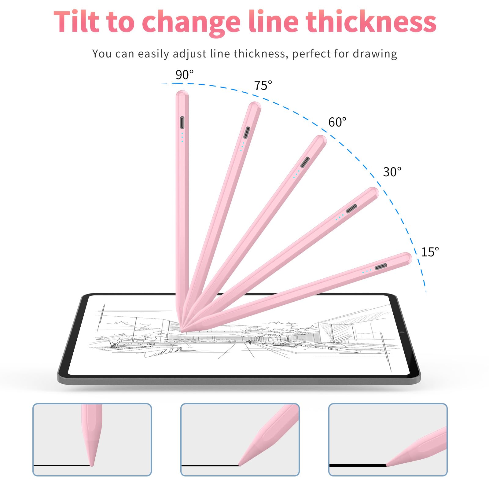 Premium Stylus Pen for iPad (2024-2018 Models) - Fast 30-Min Charge, Tilt Sensitivity, Palm Rejection & Magnetic Attachment - Compatible with iPad 10/9/8/7/6, Air 3/4/5/11/M2, Mini 5/6, Pro 12.9/11/13-Inch M4 - Perfect for Digital Art, Note-Taking & Professional Design Work