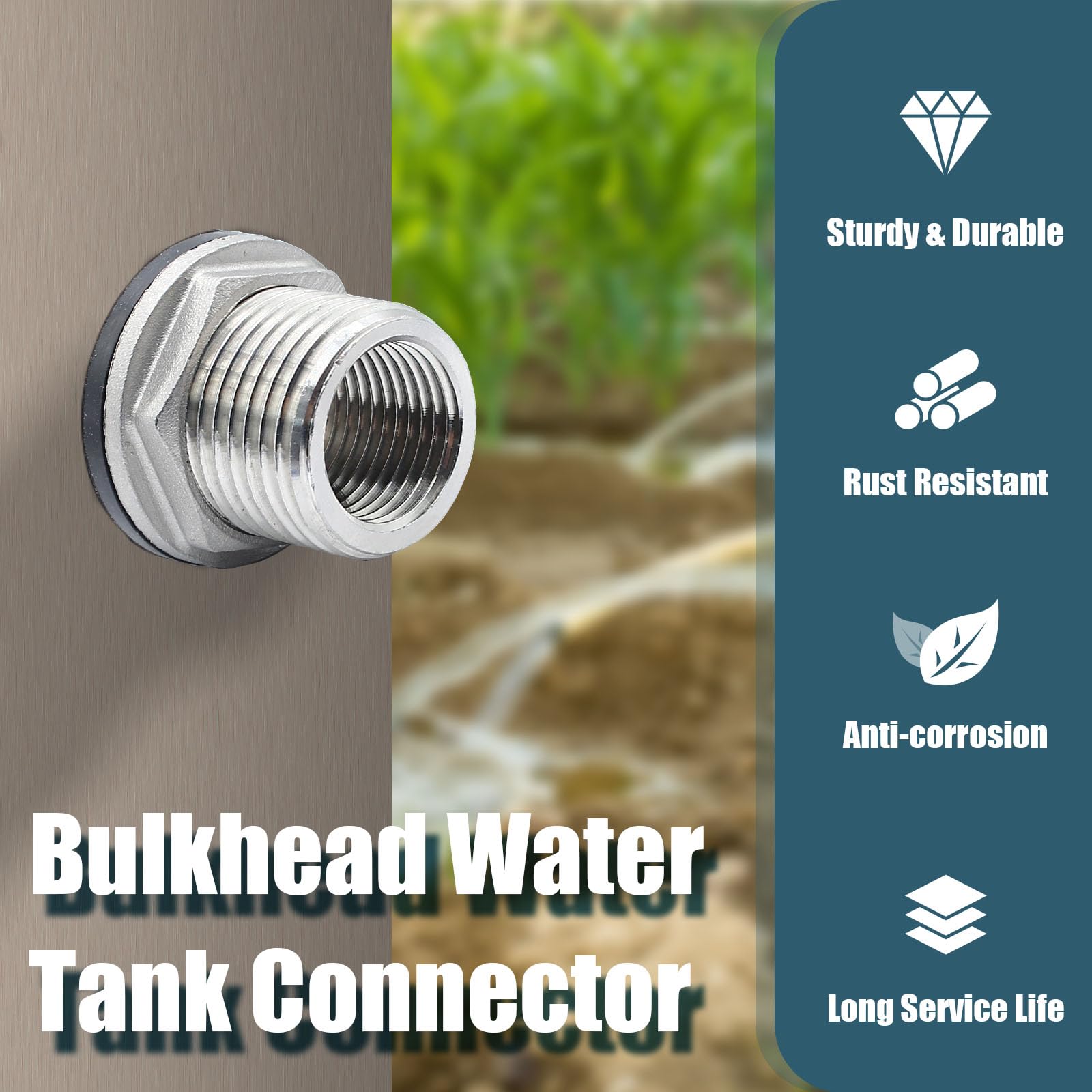 Stainless Steel Bulkhead Tank Fitting - 1/2