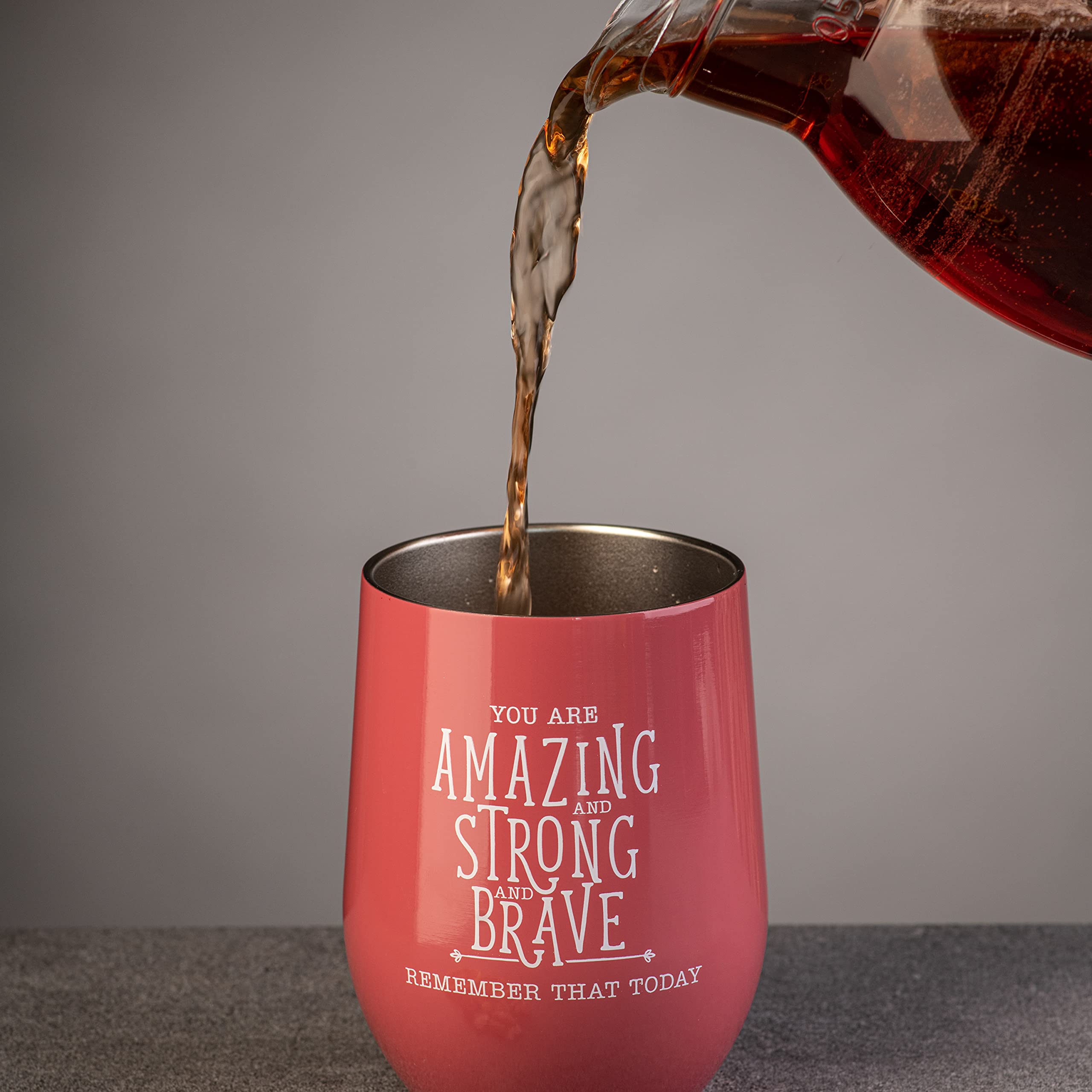 DIVERSEBEE Inspirational Thank You Gifts for Women - Insulated Wine Tumbler Cup with Lid (Ruby) - Perfect for Mom, Sister, Wife, Coworker, Nurses, Best Friend, Encouragement, Birthday, Wine Lovers, Outdoor Picnics, and Relaxing Evenings