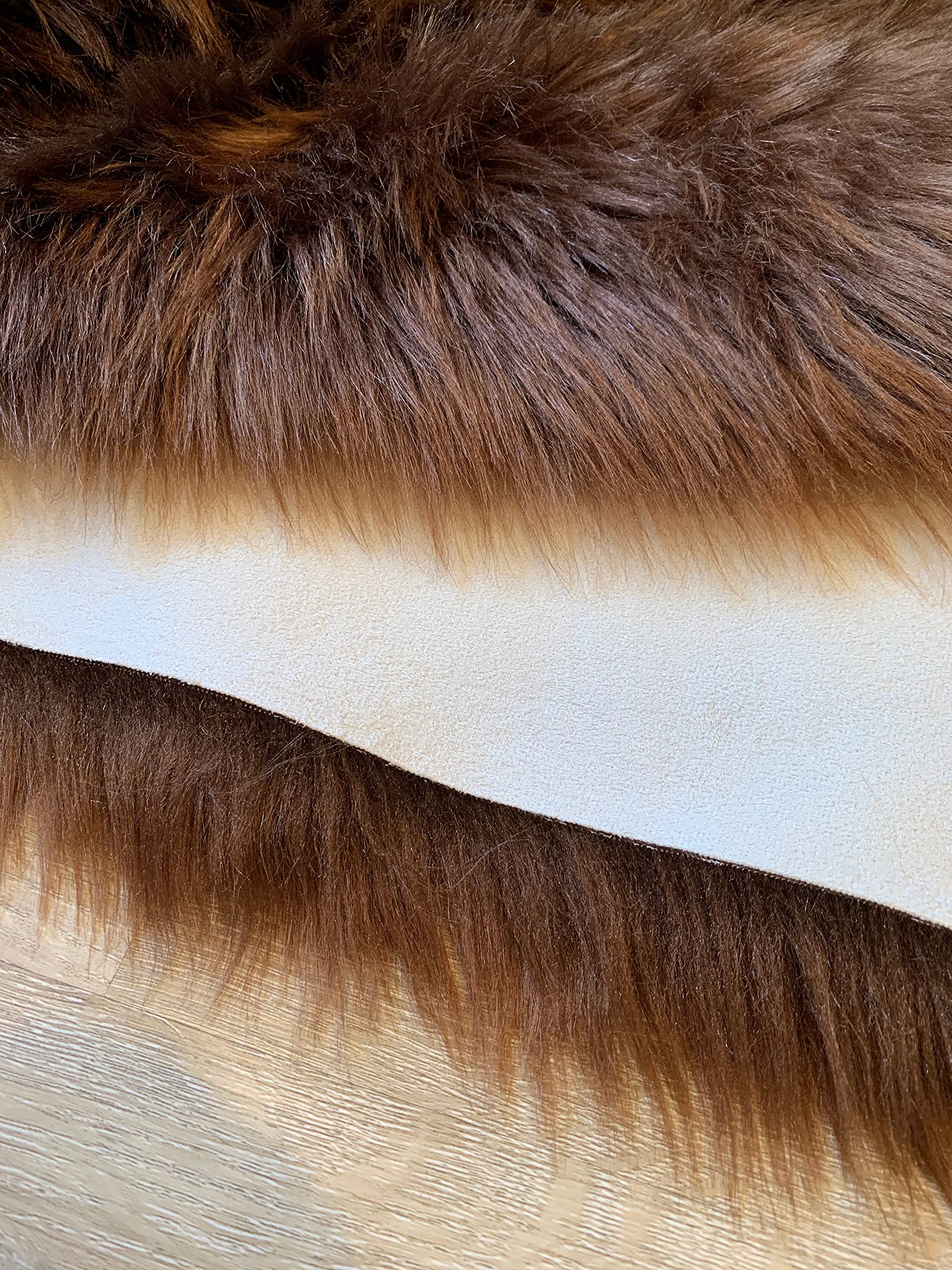 LAMBZY Faux Sheepskin Super Soft Hypoallergenic Silky Round Shag Rug - 3'6