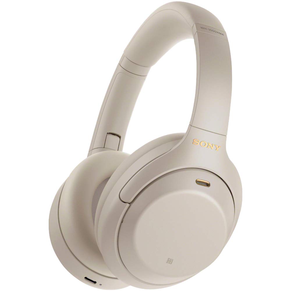 Sony WH-1000XM4 Premium Noise Cancelling Wireless Over-Ear Headphones with Wooden Display Stand & Travel Case - Perfect for Home, Office, and Travel Use