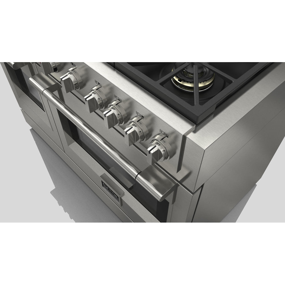 Fulgor Milano 48-inch 600 Series Dual Fuel Range with 6 Burners & Stainless Steel Trilaminate Griddle (F6PDF486GS1) - Professional Gas Stove for Home Chefs & Commercial Kitchens