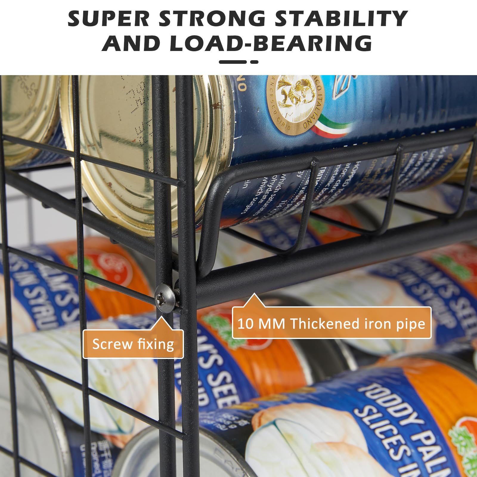 2-Pack Stackable Kitchen Pantry Organizer - Space-Saving Cabinet Storage for Food, Snacks & Soda Cans - Multifunctional Dispenser for Pantry, Office or Dorm Room Organization