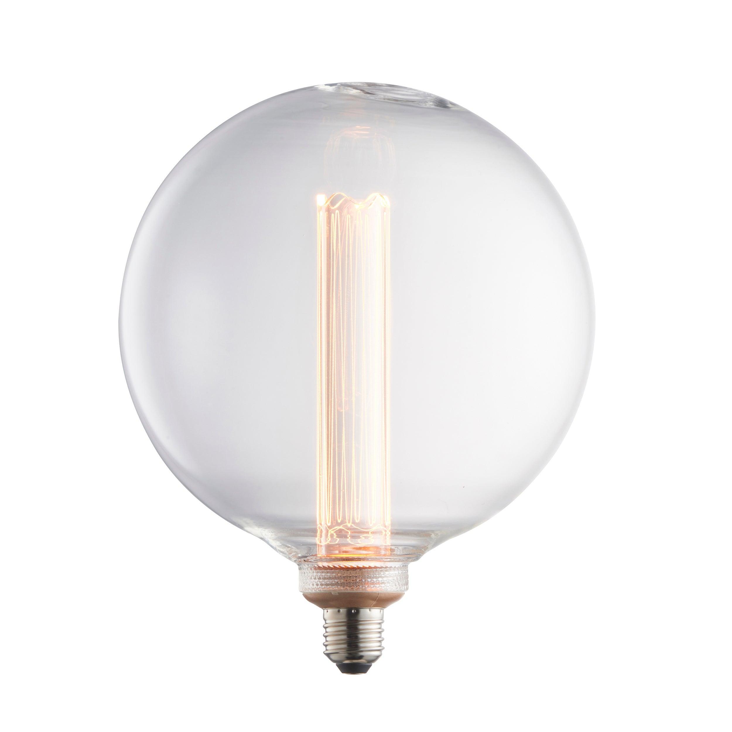 E27 Globe LED Light Bulb 2.8W 200mm Clear Cylinder Shape - Perfect for Home, Office, and Commercial Lighting