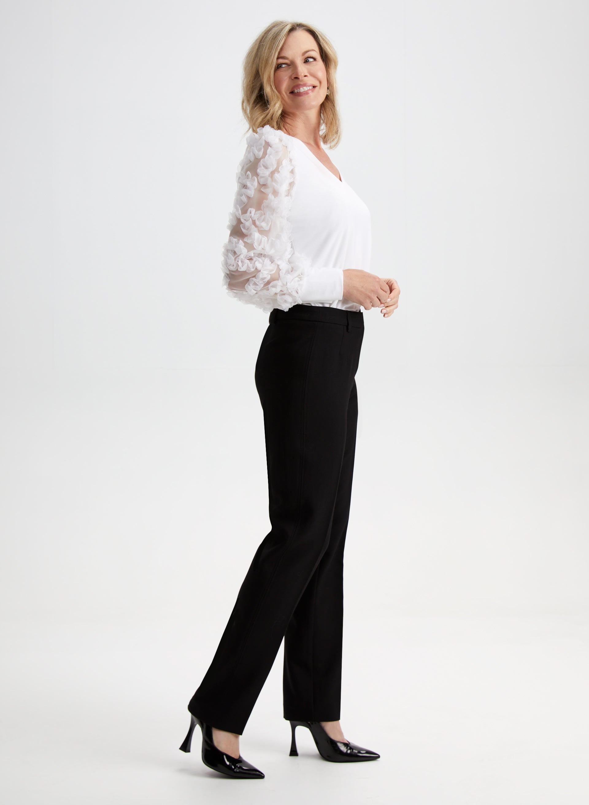 City Fit Straight Leg Pants for Women - High Waist Office Trousers, Comfortable Work Pants for Business Casual & Professional Wear | Perfect for Office, Commuting & Everyday Outfits