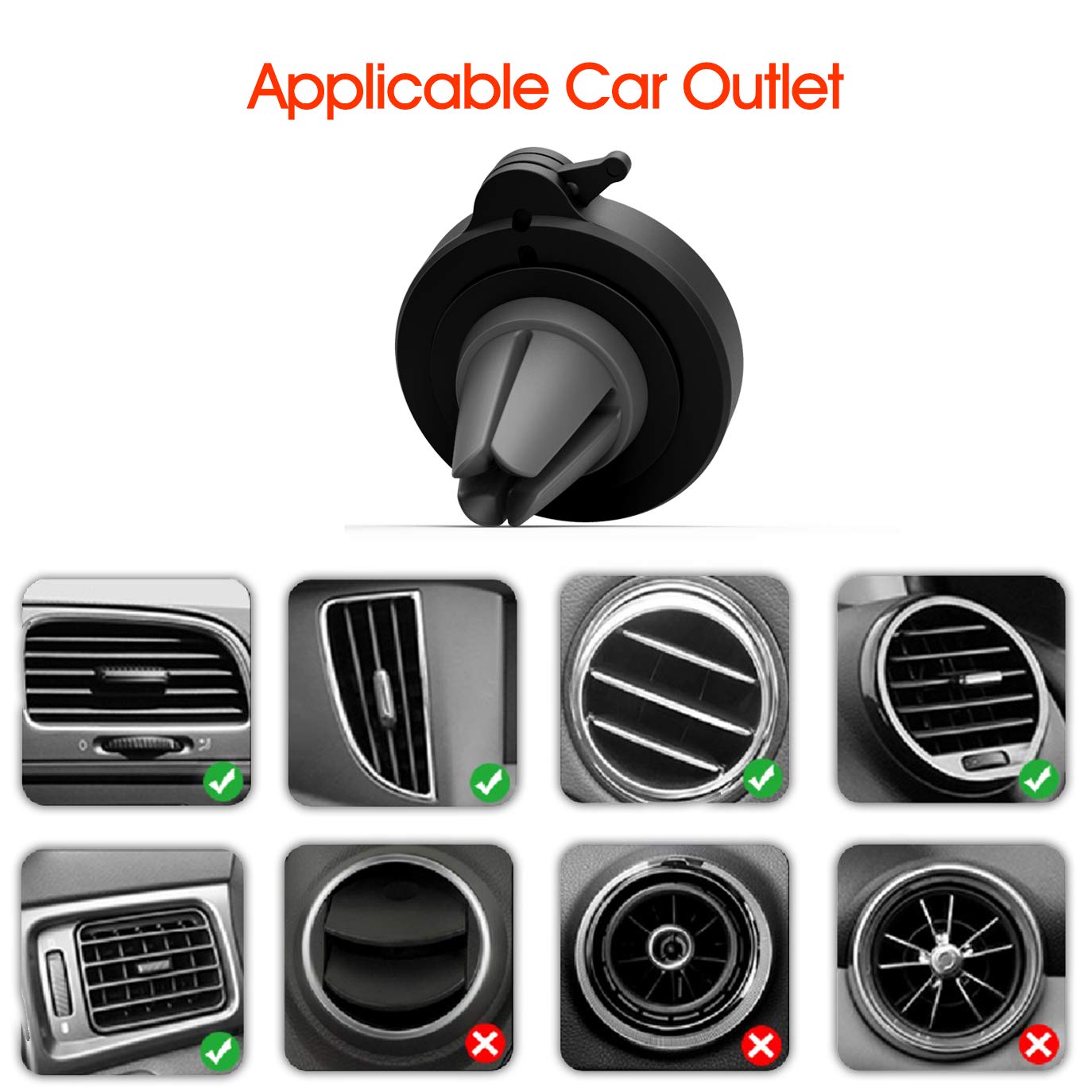 Sincetop Universal Car Air Vent Phone Mount - Non-Magnetic, Ultra-Lock Quick Release Holder for iPhone, Huawei & All Smartphones | Secure Driving Companion for GPS Navigation & Hands-Free Calling
