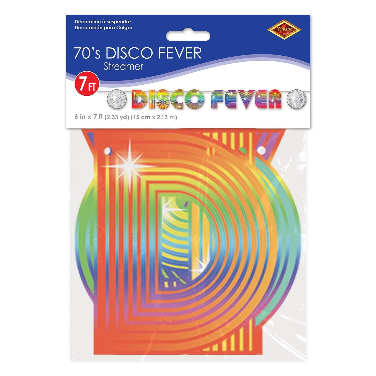 12 Pack Beistle 70's Disco Fever Party Streamers - Colorful Retro Decorations for 70s Theme Parties, Birthday Celebrations & Dance Events