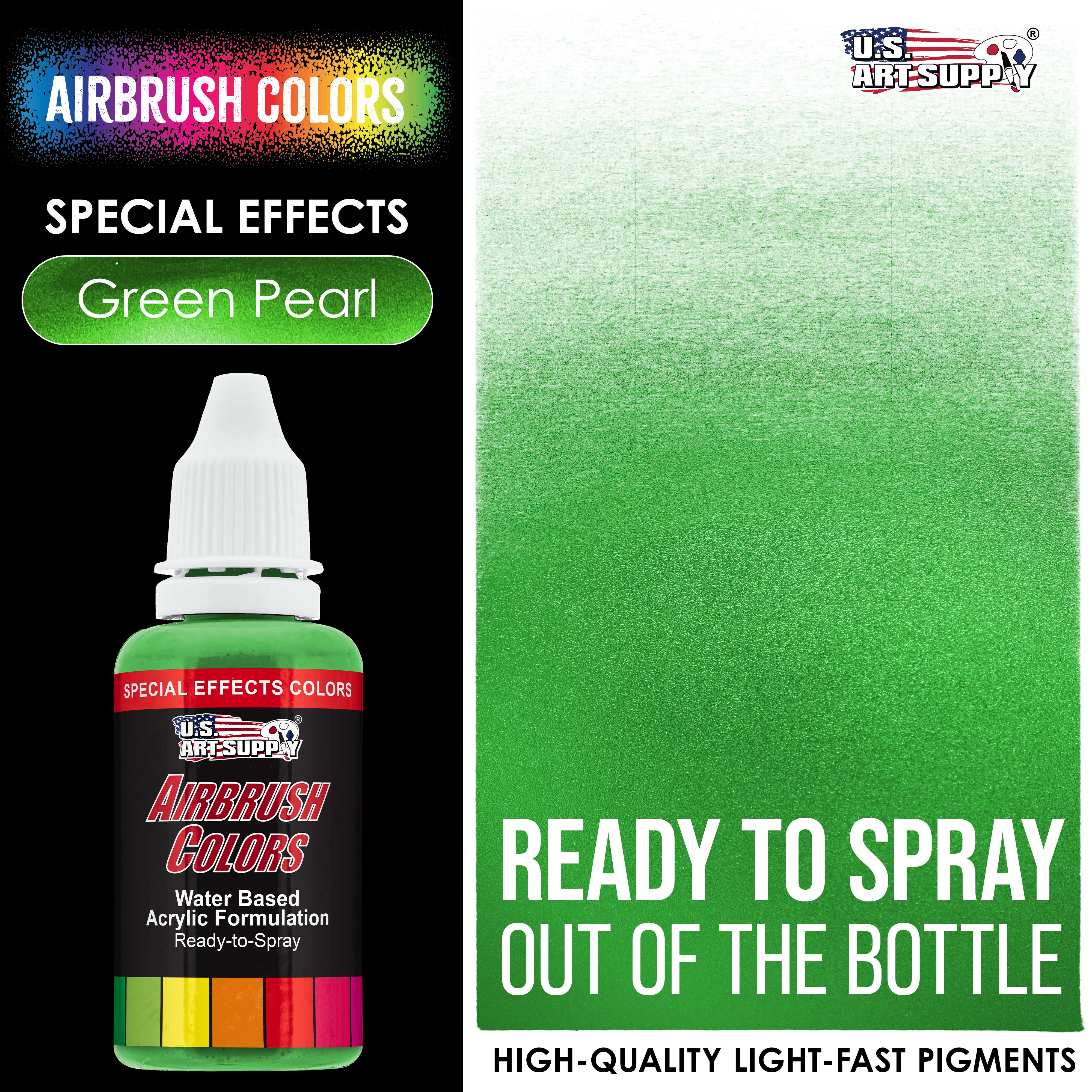 Green Pearl Pearlized Acrylic Airbrush Paint - 1 oz Bottle for Model Cars, Cosplay & DIY Art Projects