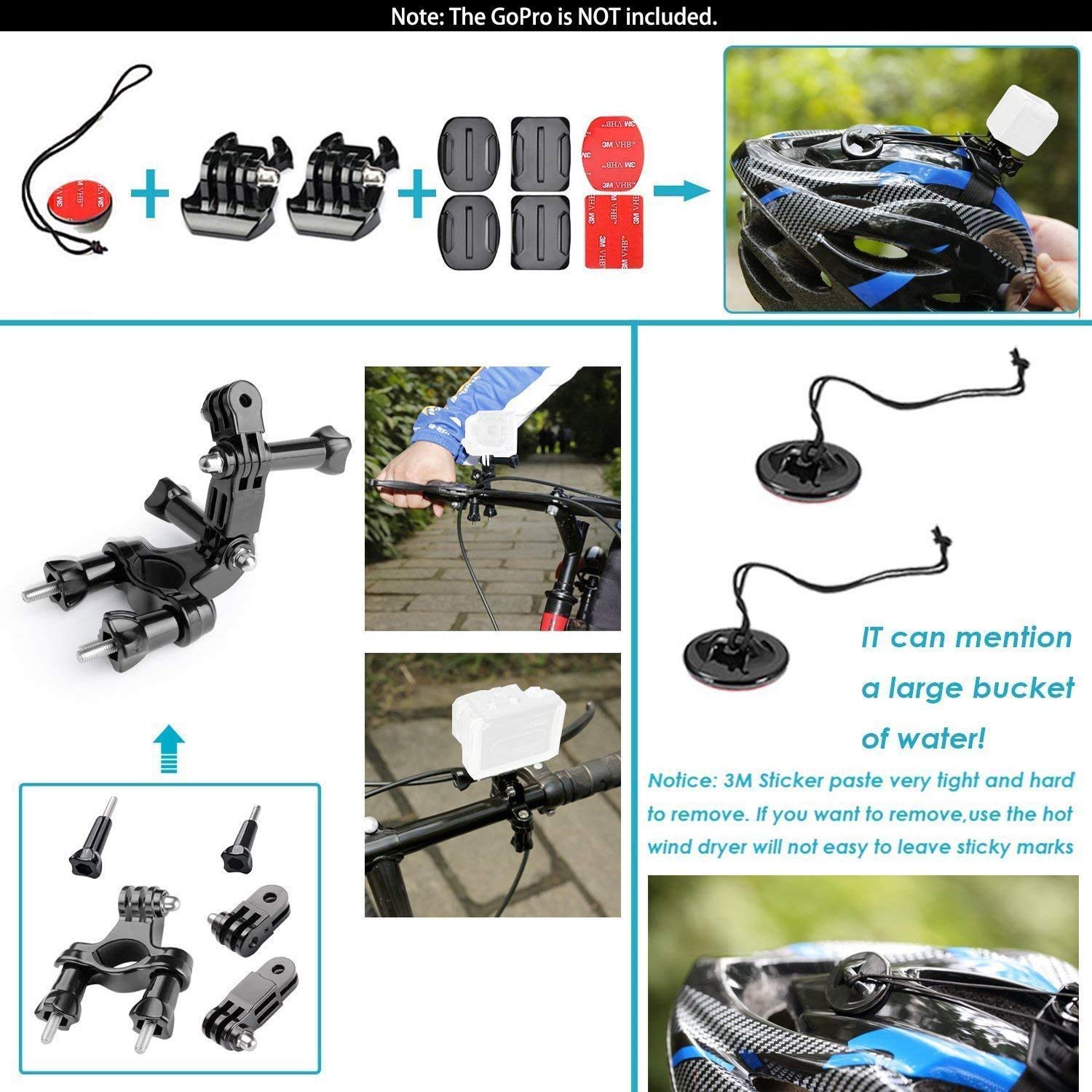 Navitech 60-in-1 Action Camera Accessories Kit with Durable EVA Case - Compatible with Crosstour CT8500 4K Waterproof Sports Camera | Perfect for Diving, Skiing, Cycling & Outdoor Adventures