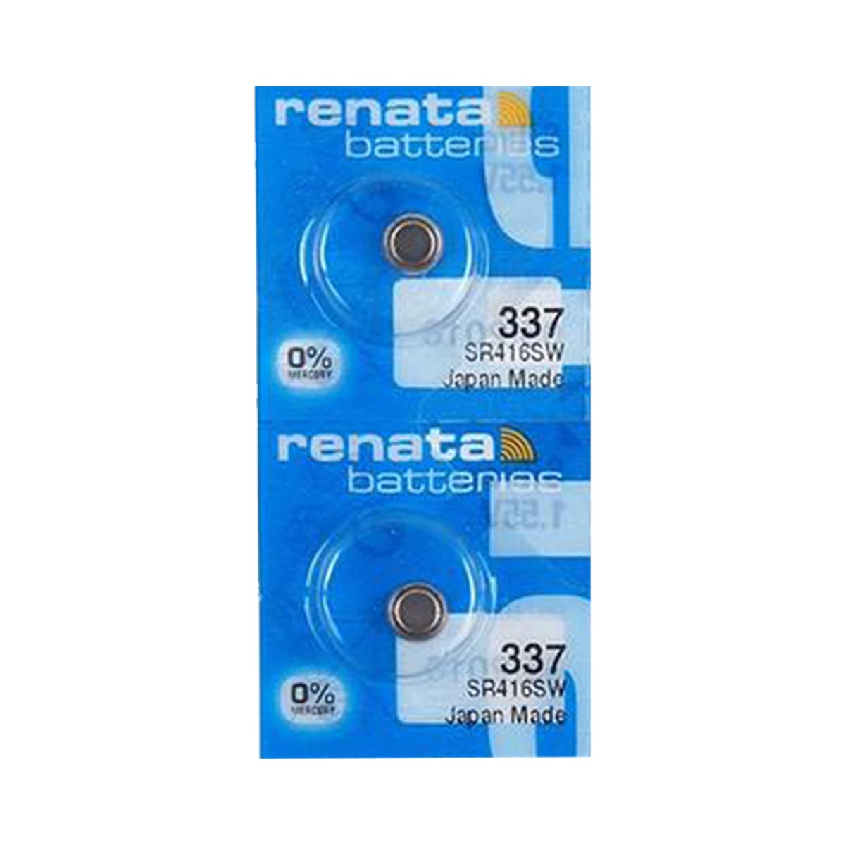 Renata 337 SR416SW Silver Oxide Watch Batteries - 1.55V Long-Lasting Power (2-Pack) for Watches, Calculators & Small Electronics - Perfect Replacement for Timex, Casio & More