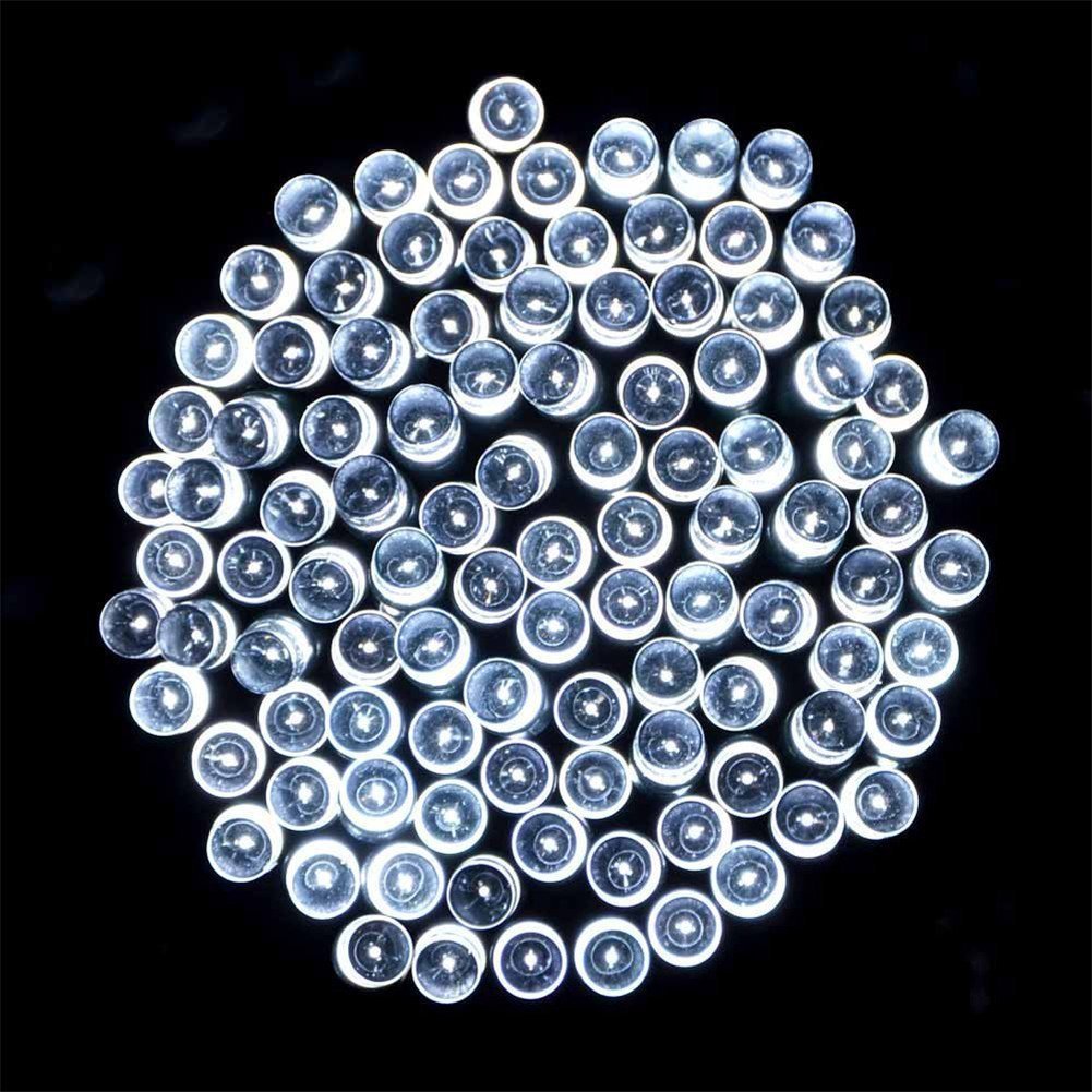 AMZSTAR 50 LED Solar Fairy Garden String Lights 22.9ft Waterproof Outdoor Solar Lights for Garden, Patio, Yard, Wedding & Christmas Decor - White | Perfect for Outdoor Parties, Landscape Lighting & Holiday Decorations