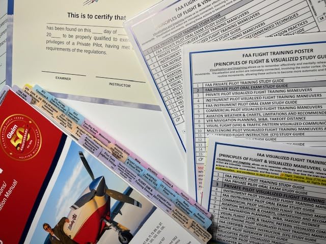 2025 Gleim Pre-Tabbed FAR/AIM Book - Complete Pilot Training Guide with Private Pilot Poster Set & POH Tabs | FAA Regulations, Flight School Essentials for Student Pilots | Perfect for Ground School, Flight Training & Exam Prep