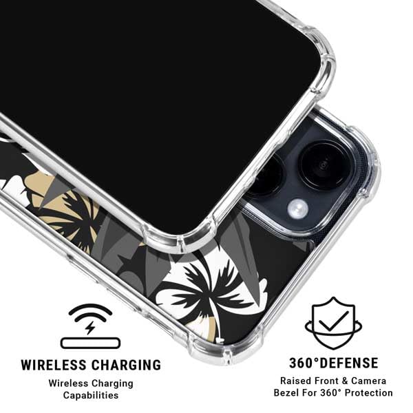 Official NFL New Orleans Saints Tropical Print Clear Phone Case for iPhone 15 - Slim Protective Cover with Scratch Resistance - Perfect for Football Fans, Game Days & Team Spirit Accessories