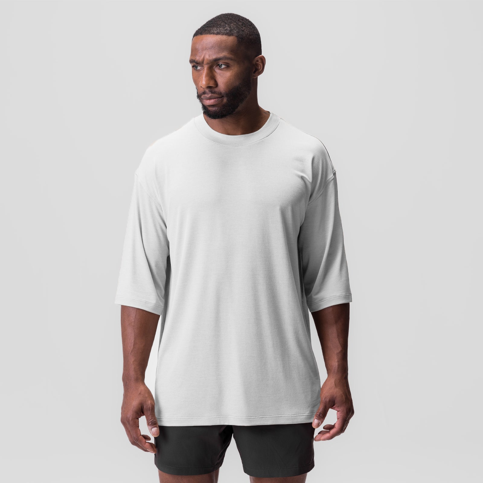 3D Lite® 2.0 3/4 Sleeve Oversized T-Shirt for Women - Soft Comfortable Casual Tee in White | Perfect for Everyday Wear, Lounge & Street Style