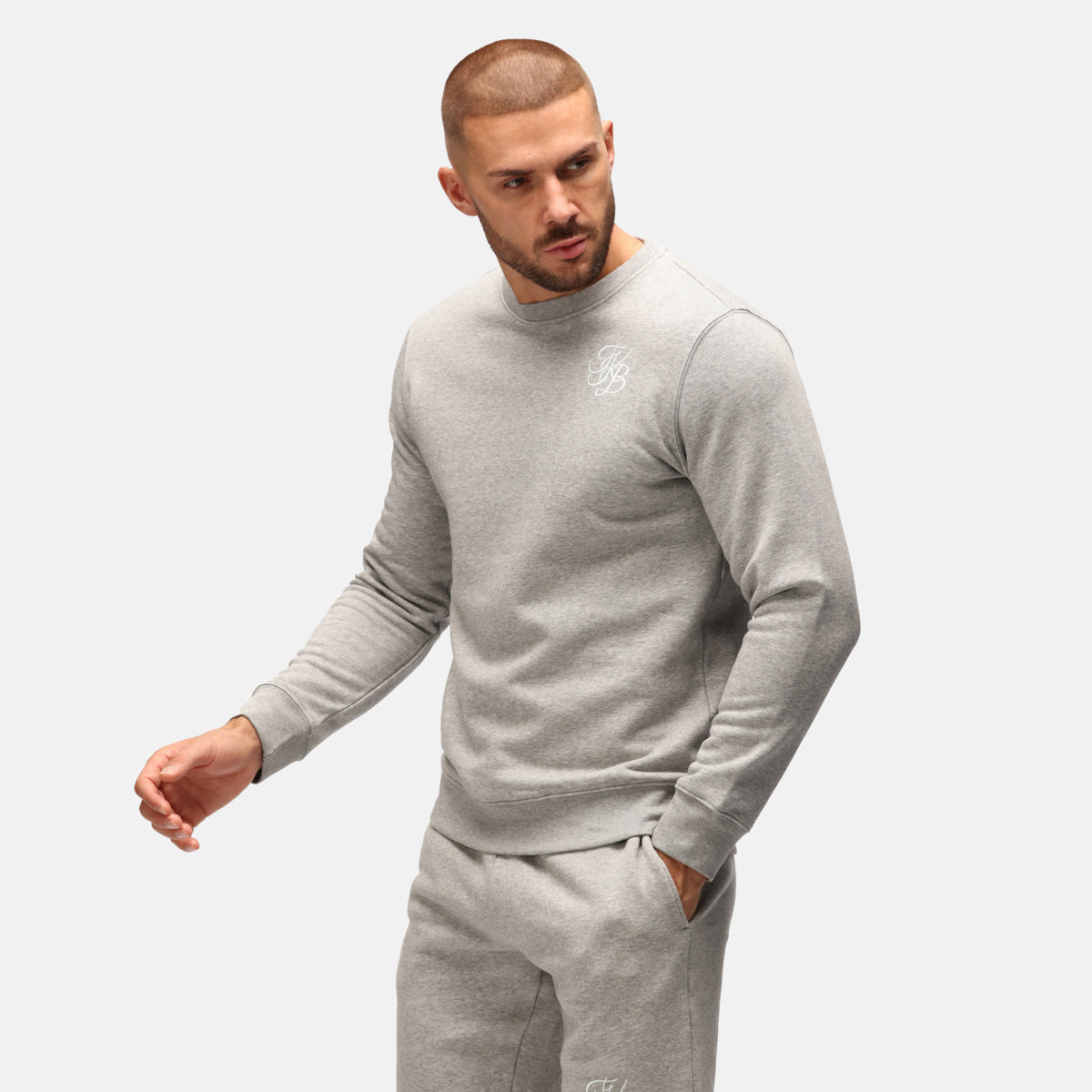 TKB Men's Grey Organic Cotton Sweatshirt - Soft & Comfortable Pullover for Casual Wear & Lounge