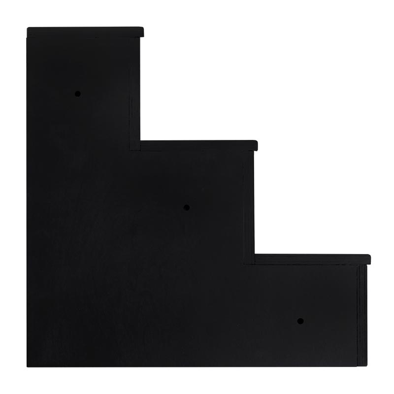 Handcrafted 3-Tier Black Wooden Liquor Shelf - 1.75 Liter Bottle Capacity - Made in USA - Perfect for Home Bars, Restaurants & Wine Cellars