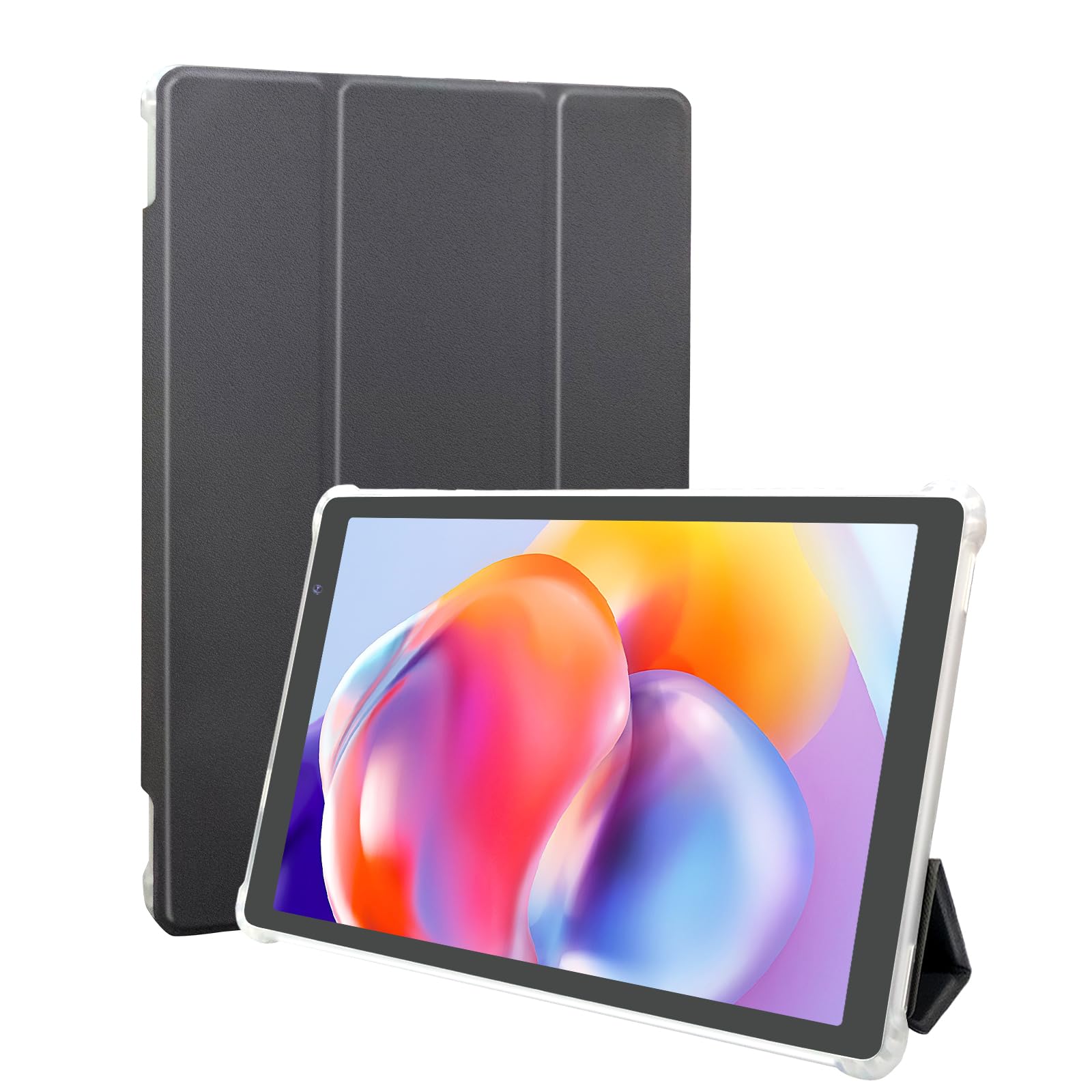 10 Inch Android Tablet with Case - Android 12 Tablet PC, 4GB RAM (Expandable to 2+2GB), 32GB ROM, 1.6GHz Processor, 6000mAh Battery, 1280x800 IPS Display, Dual Speakers & Cameras, Type-C Port (Grey) - Perfect for Work, Study, and Entertainment On The Go
