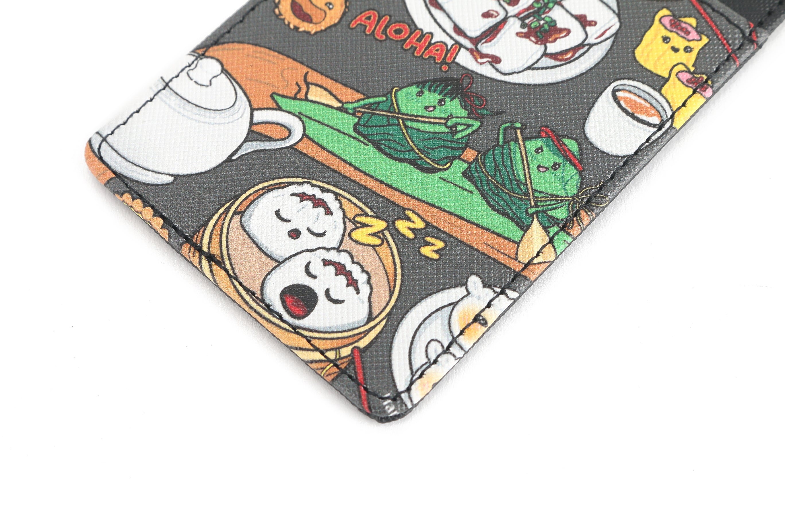 Premium April Dim Sum Grey Card Holder - Slim RFID Blocking Wallet for Credit Cards & ID - Perfect for Travel, Business, and Everyday Use