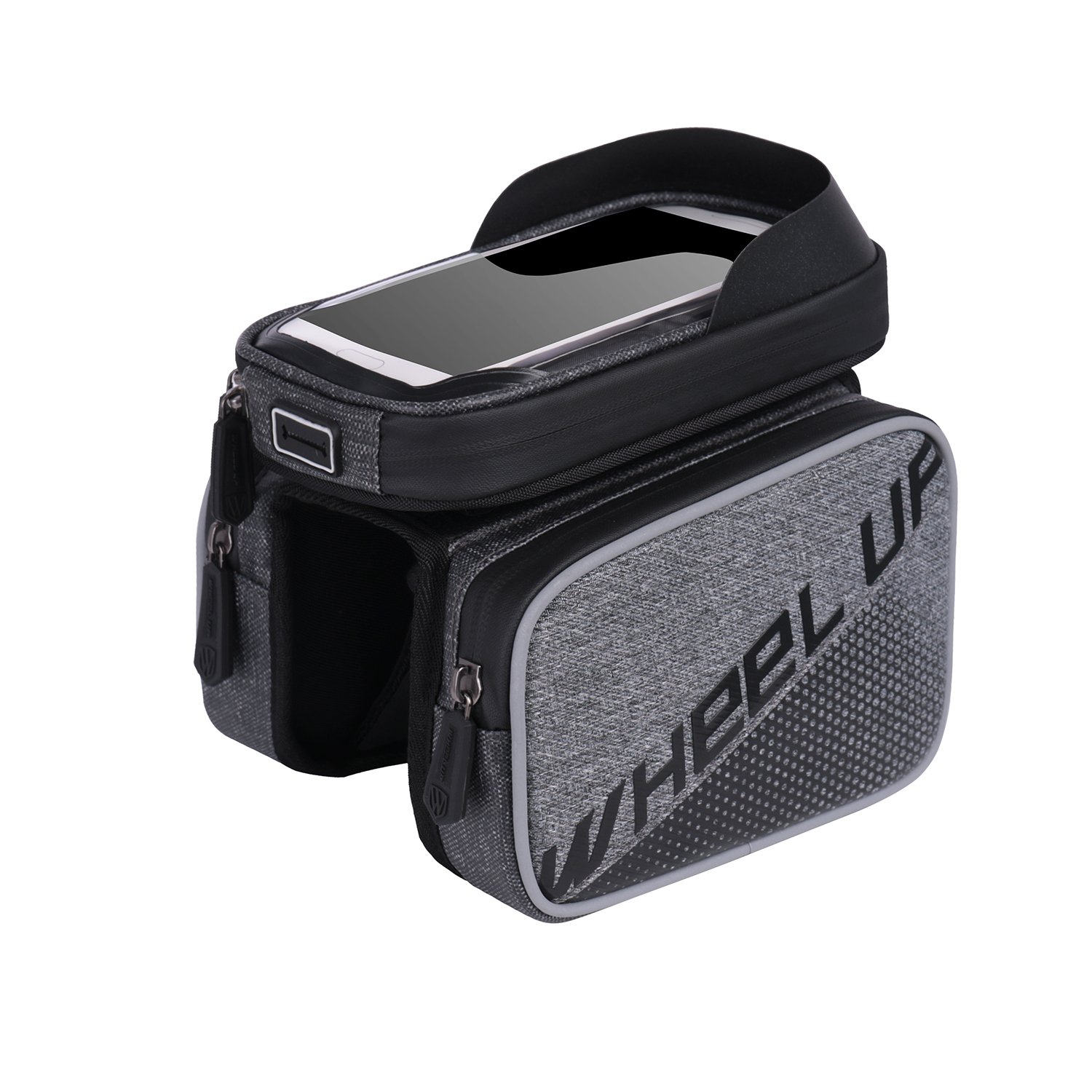 JayTong Bike Frame Bag for Phone - Waterproof Cycling Phone Holder Pouch for Bicycles, Fits Smartphones Below 6 Inches (Black) - Perfect for Commuting, Mountain Biking & Outdoor Adventures