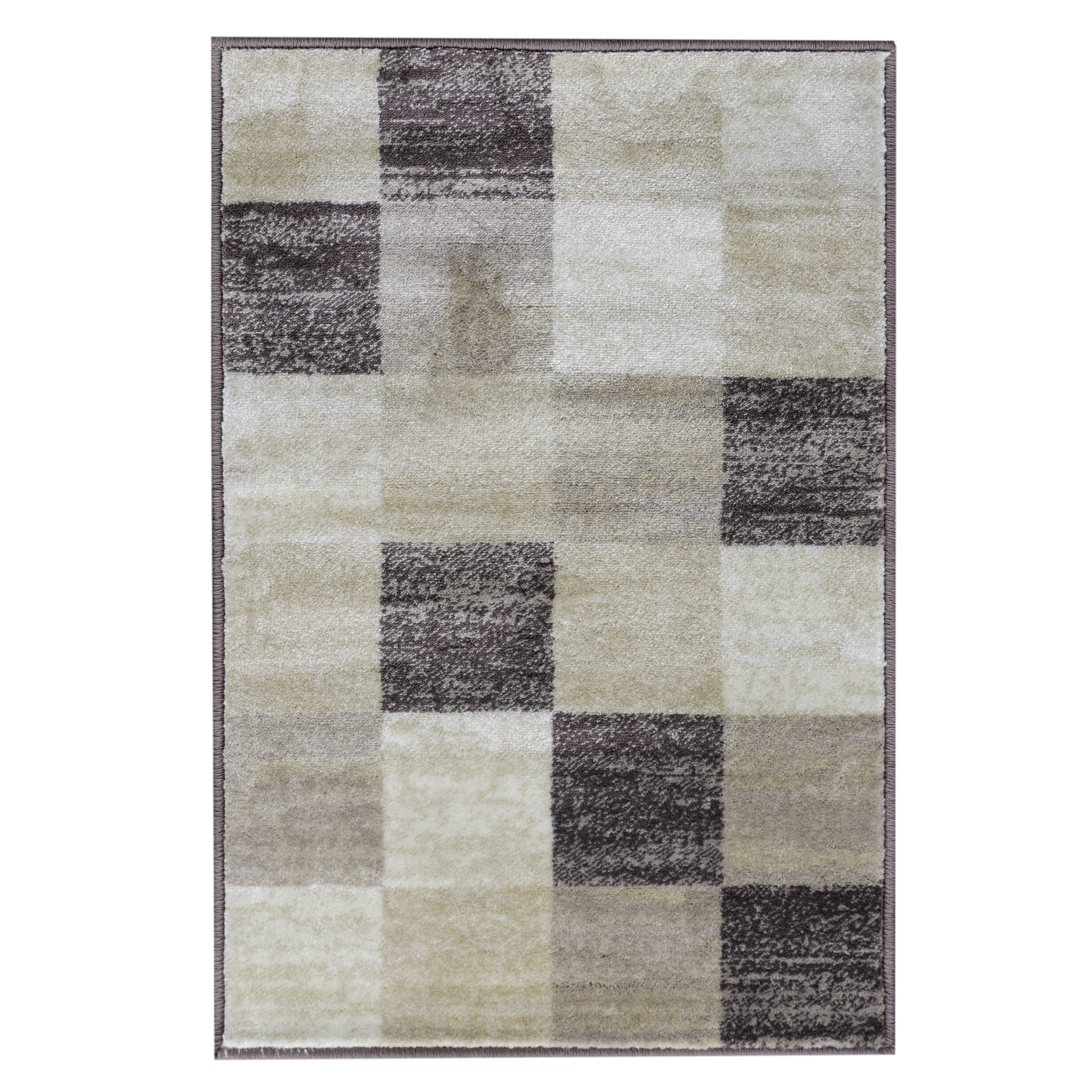 Premium Modern Geometric Area Rug - Neutral Beige Woven Indoor Rug with Jute Backing for Living Room, Dining, Kitchen, Bedroom, Office & Nursery | Rockaway Collection 2' x 3' | Soft Home Decor for Cozy Spaces & Stylish Interiors