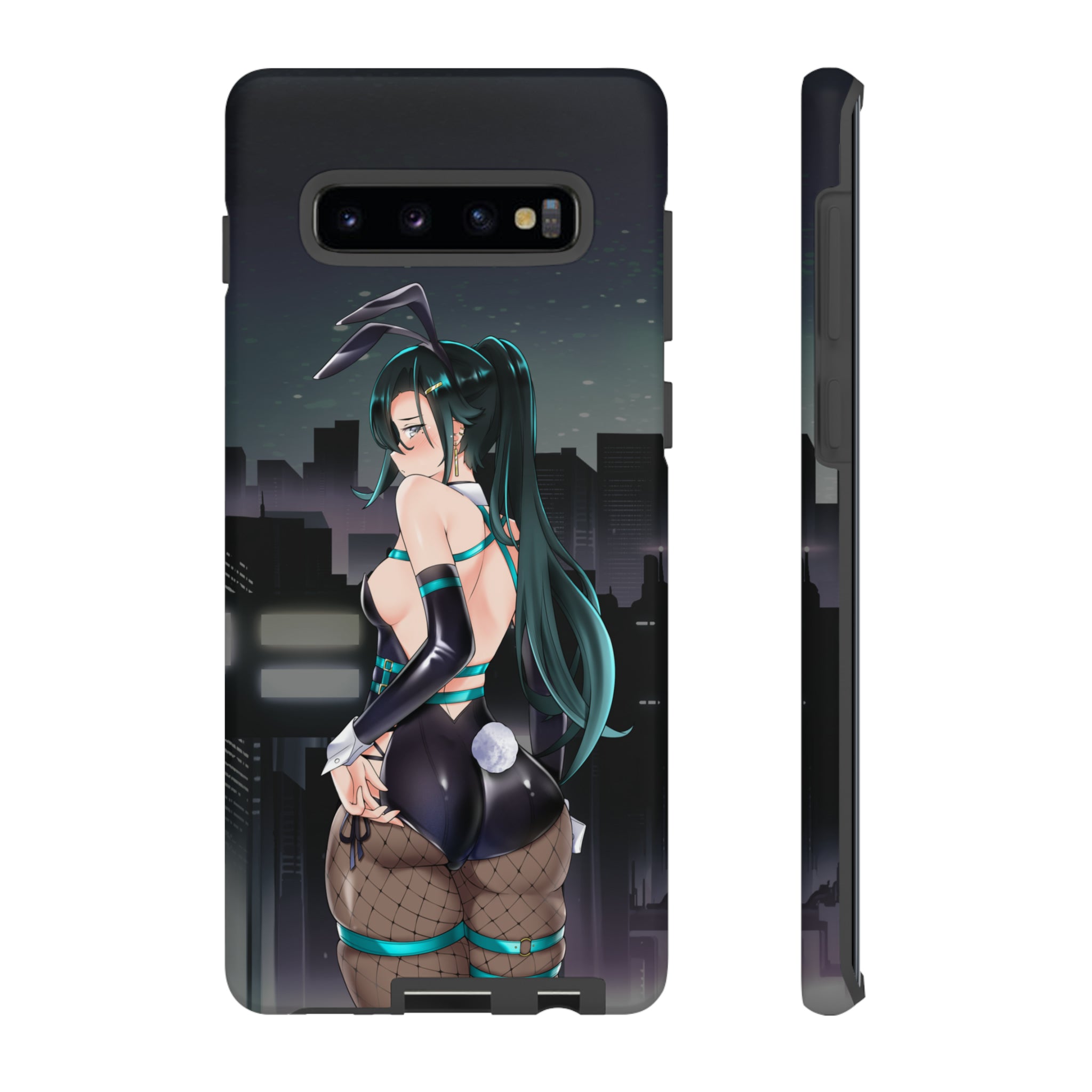 Cute Bunny Girl Floral Design Phone Case for iPhone & Samsung - Trendy Aesthetic Cover for Girls, Teens & Women - Perfect for Daily Use, School & Gifts