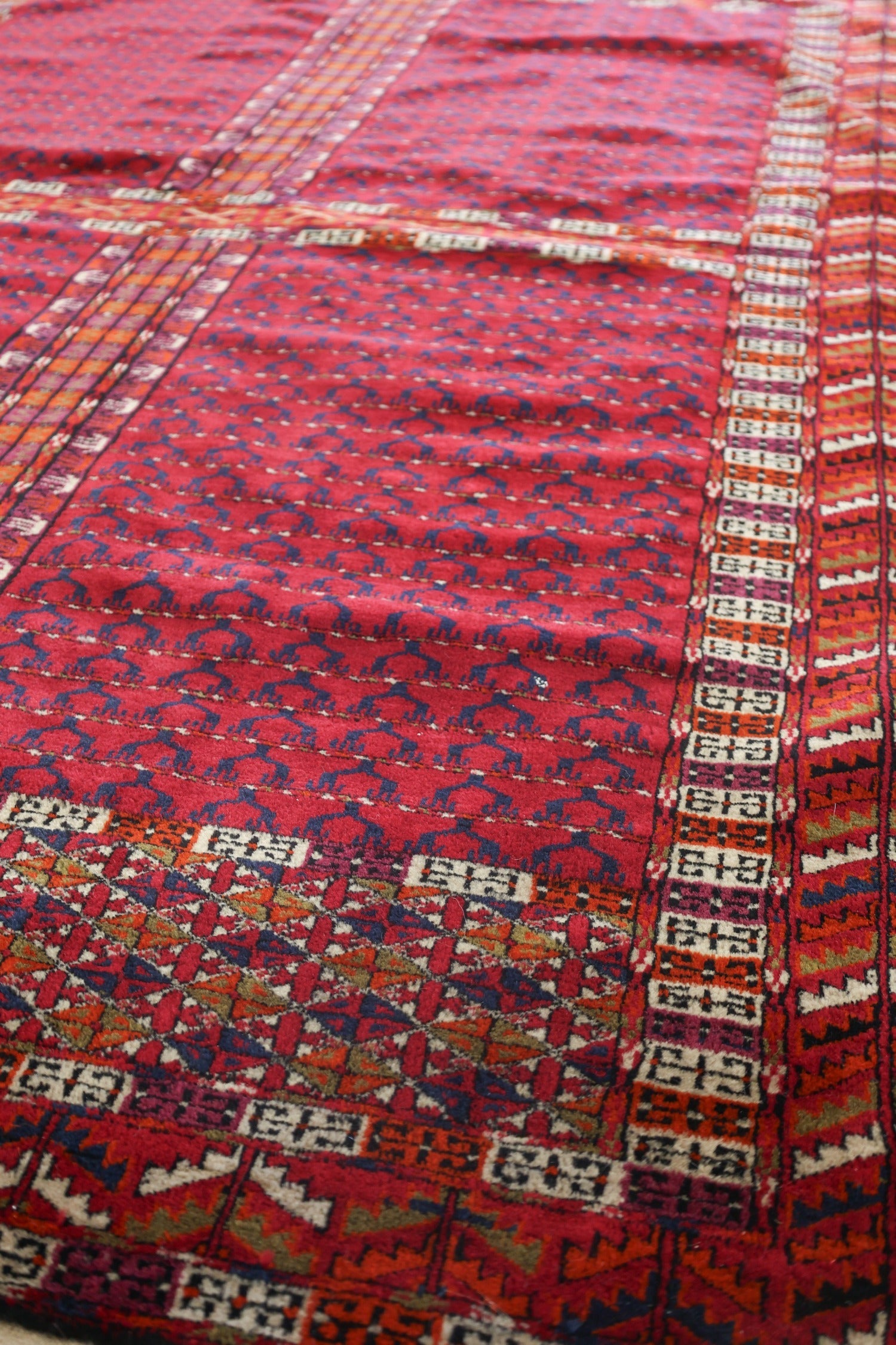 Antique Yomud Handwoven Tribal Rug JF8704 - Authentic Turkmen Wool Carpet for Boho Home Decor, Living Room & Bedroom
