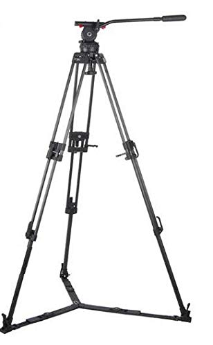 Professional Heavy Duty Video Camera Tripod with Fluid Drag Head - Stable Support for DSLR Camcorders, Perfect for Film Making, Live Streaming & Photography