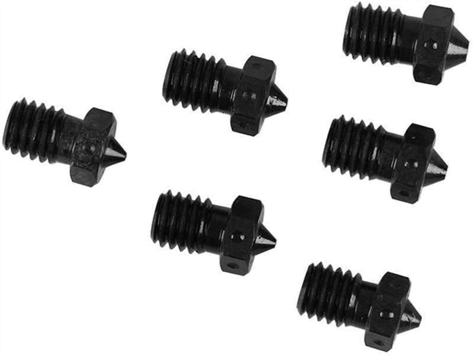 6 Pack 1.75mm V6 Hardened Steel Nozzles for 3D Printers - High Performance Hotend Replacement Parts - Perfect for ABS, PLA, PETG Filaments & Long-Lasting 3D Printing Projects