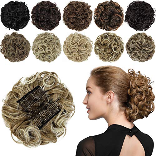 Classic Curly Chignon Hairpiece Bun - Elegant Synthetic Hair Bun for Women | Perfect for Weddings, Prom, Cosplay & Everyday Hairstyles