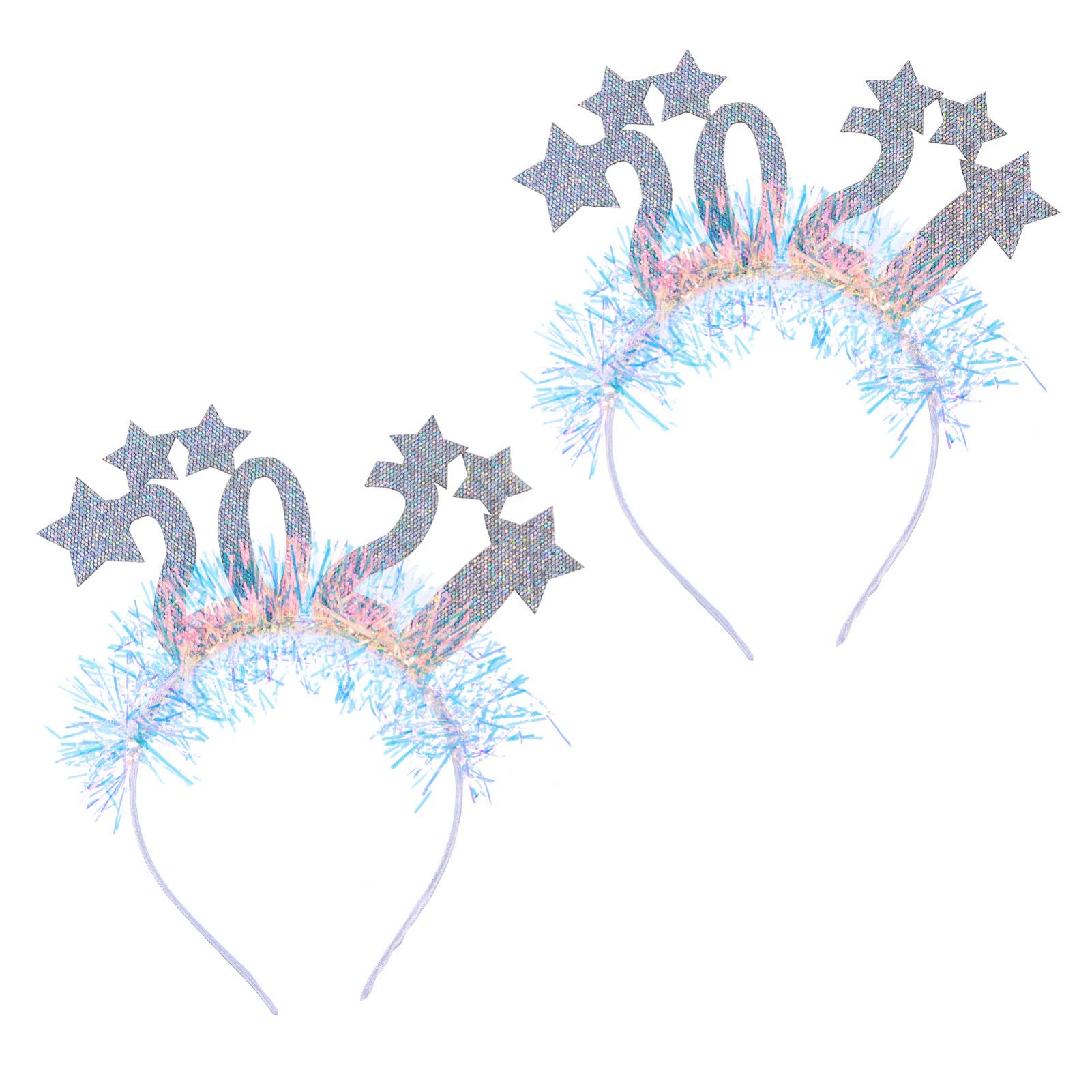 Beaupretty 2-Piece Glitter Star Hair Hoop Clips & Headband Set - Shiny Hair Accessories for Christmas, New Year, Parties, Cosplay and Costume Events (Perfect for Festive Celebrations & Photo Shoots)