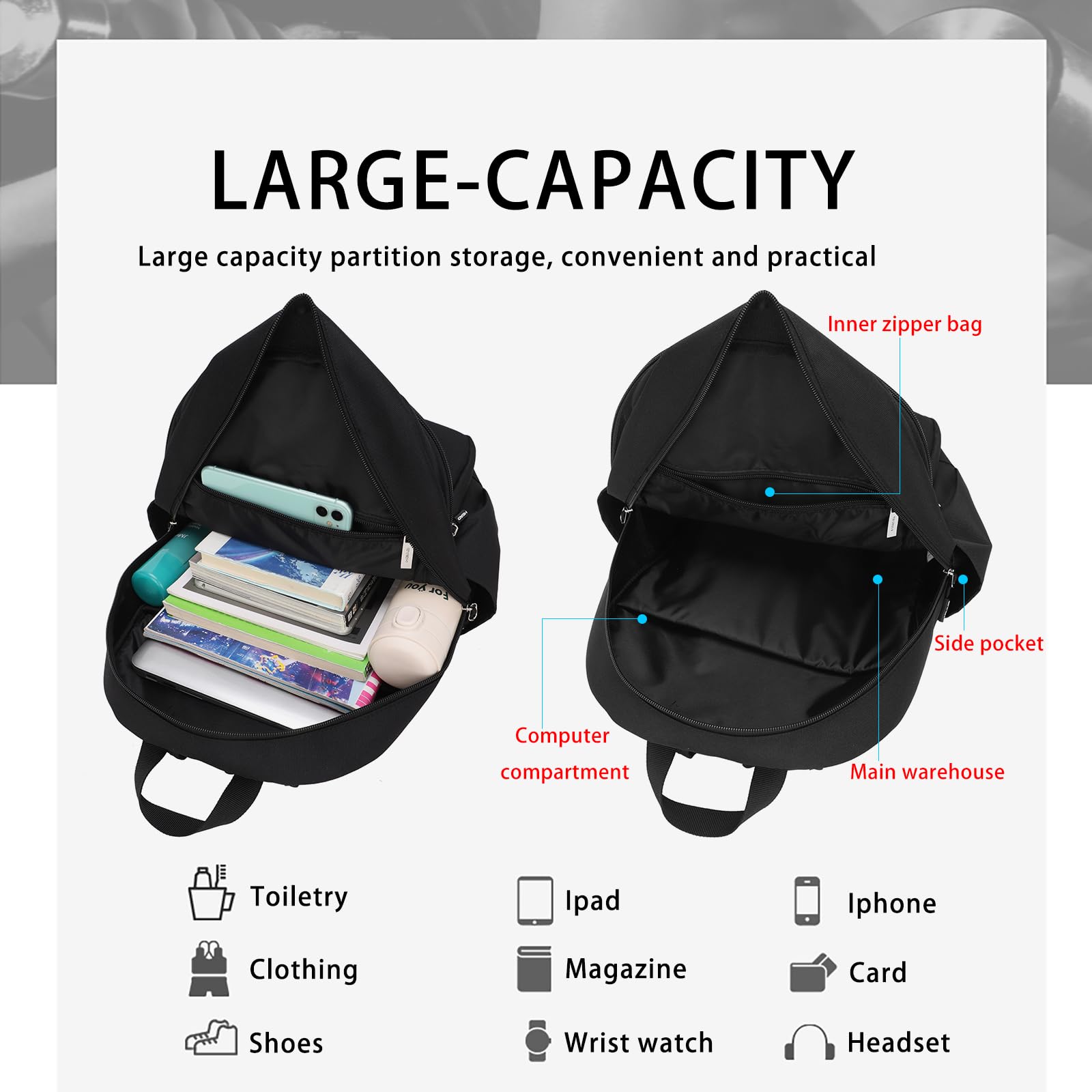 Waterproof Travel Backpack for Women & Men - Lightweight Laptop Backpack Fits 15.6 Inch Notebook, Durable College Backpack for Gym, Work, School, Hiking & Outdoor Activities | Perfect for Commuting, Business Trips & Weekend Getaways
