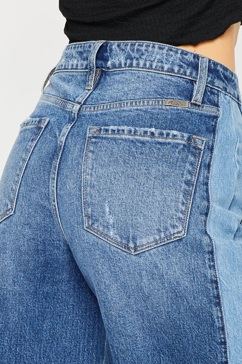 Clover High Rise Wide Leg Jeans for Women - Stretchy Comfort Denim Pants with Flared Fit - Perfect for Casual Outfits, Date Nights & Boho Style