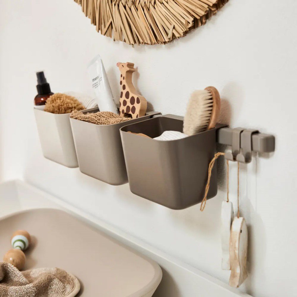 LEANDER 3-Piece Organizer Set in Cappuccino - Stylish Storage Solution for Home, Office & Bathroom Organization