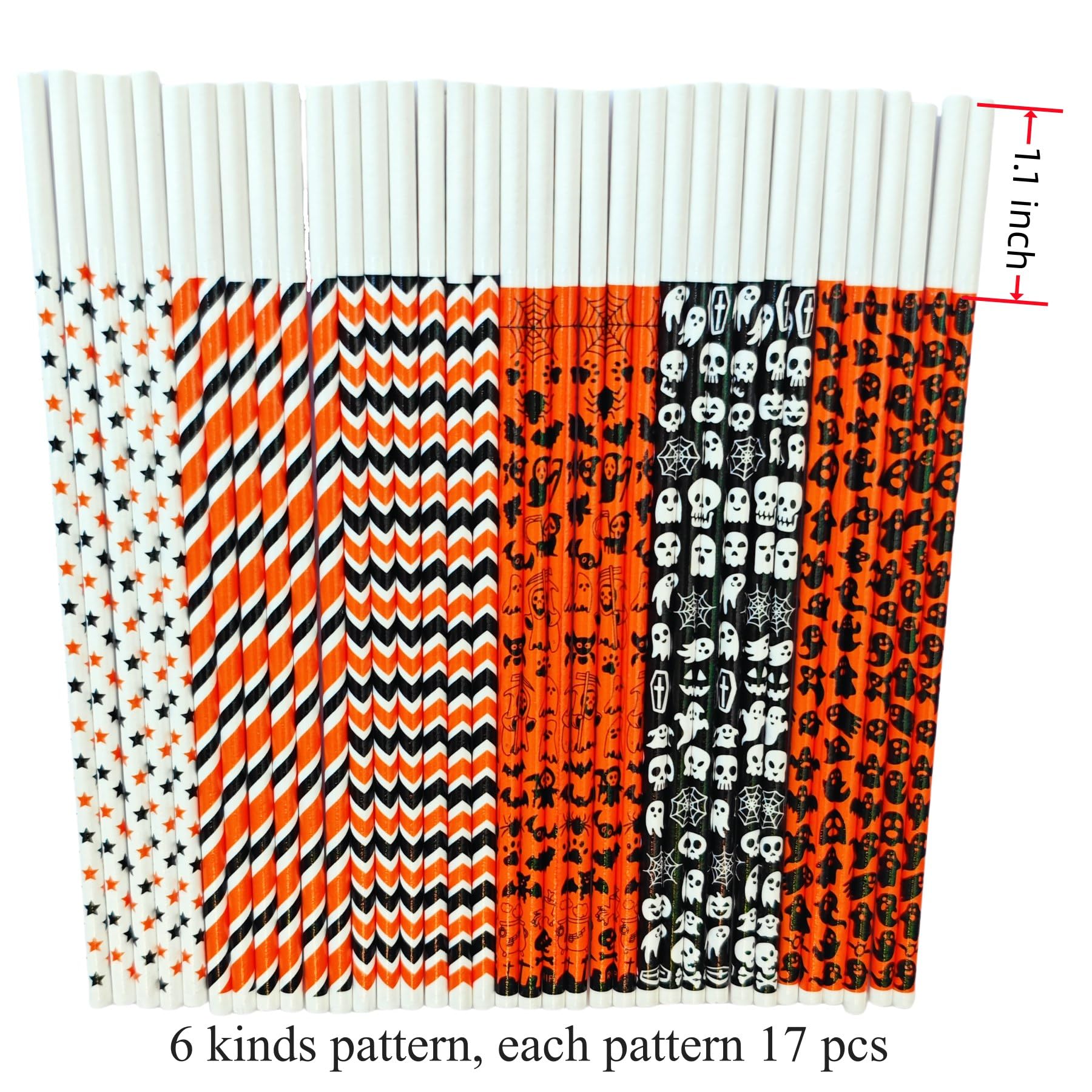 6 Inch Black & Orange Cake Pop Sticks - 102 Pack | Colorful Paper Sticks for Cake Pops, Lollipops & Candy Apples | Perfect for Birthday Parties, Baby Showers & Holiday Treats