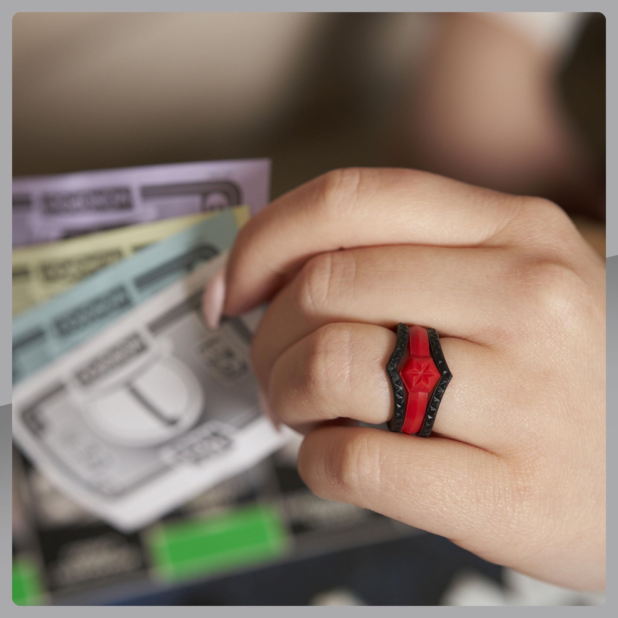 Rinfit Matching Silicone Wedding Bands for Couples - His and Hers Ring Sets Black/Red - Durable Comfort Fit Silicone Rings for Active Lifestyles - Gym, Swimming, Travel & Everyday Wear