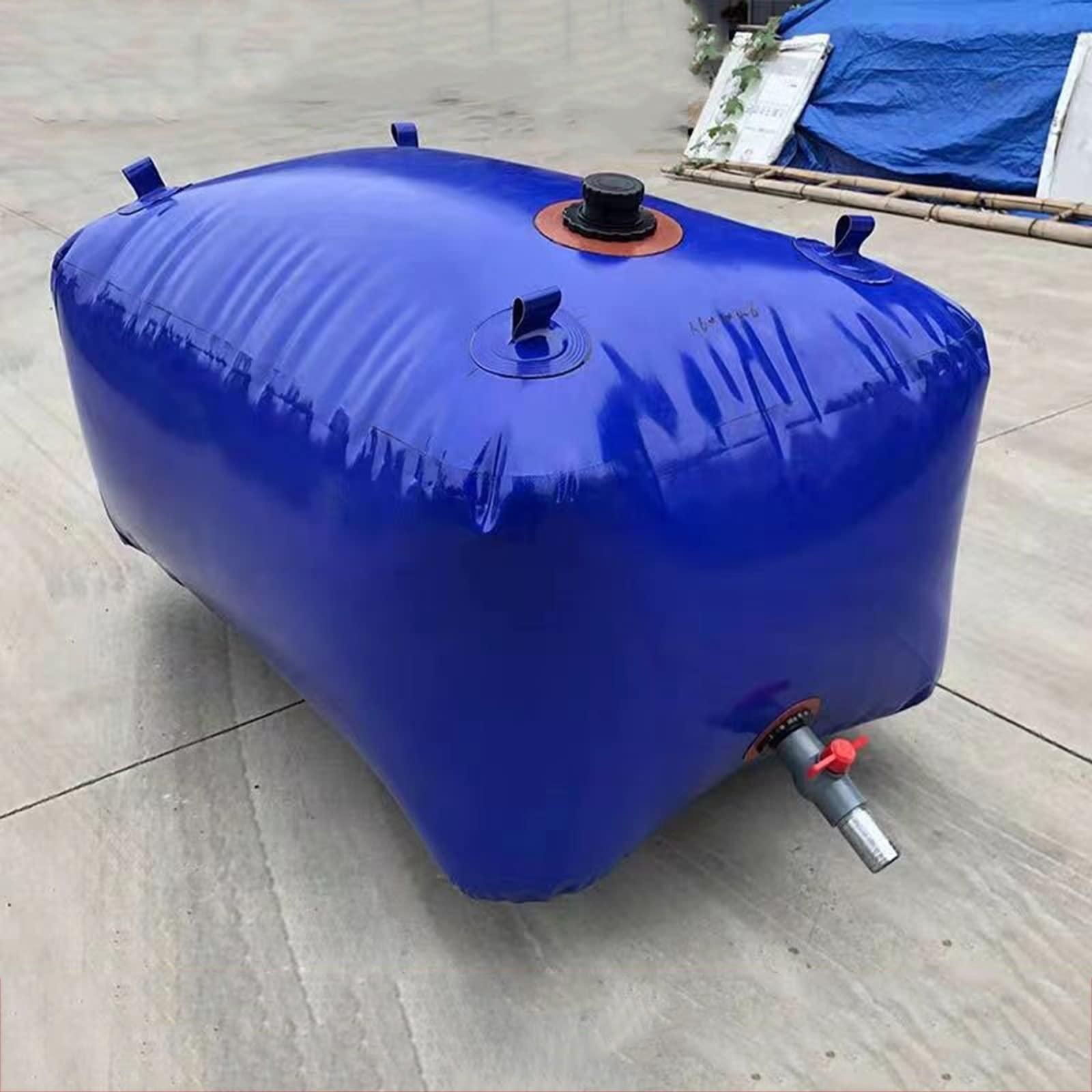 400L Collapsible Water Bladder for Outdoor Camping & RV - High Capacity Soft Drought Water Storage Bag, Portable Solar Shower Container - Perfect for Hiking, Emergency Preparedness & Summer Adventures (Blue, 1X0.8X0.5m)