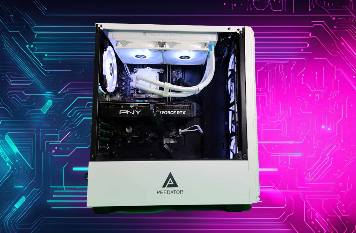Pinnacle Gaming Desktop PC - Intel Core i7, 500GB/1TB/2TB SSD, NVIDIA RTX 4070 (16GB/32GB), Water Cooling, White Predator H6 - Perfect for 4K Gaming, Streaming & VR