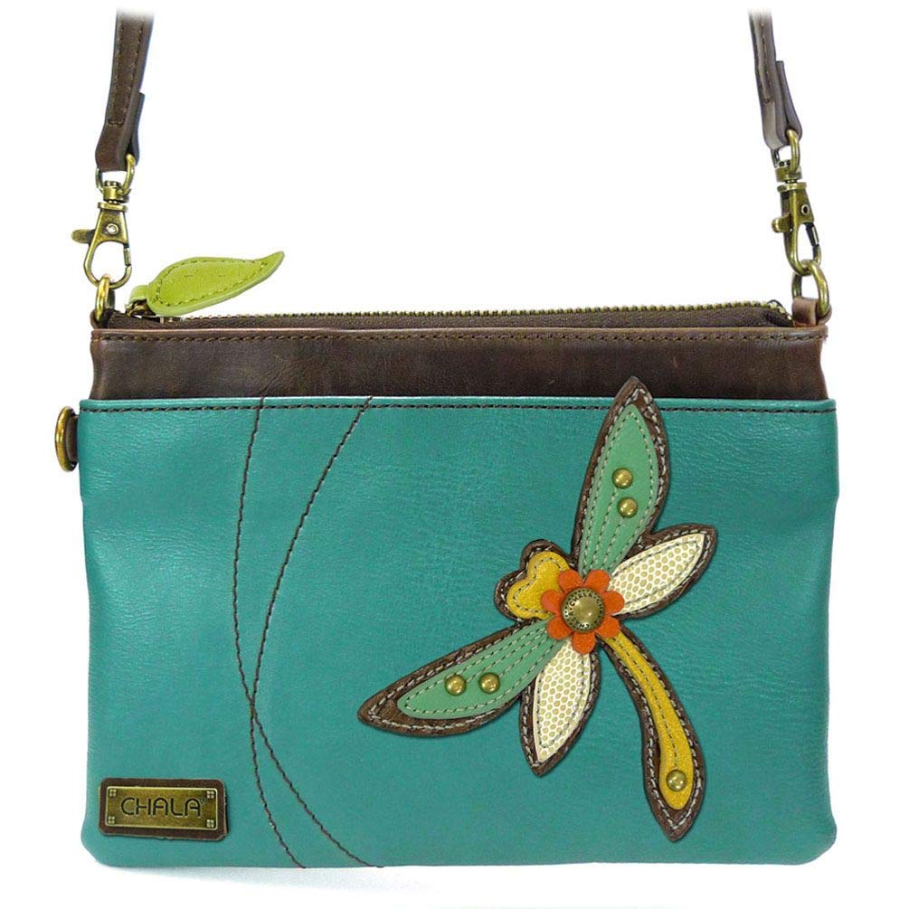 Chala Mini Crossbody Bag - Dragonfly Turquoise Leather Purse for Women | Stylish & Compact Handbag for Everyday Use, Travel, and Casual Outings