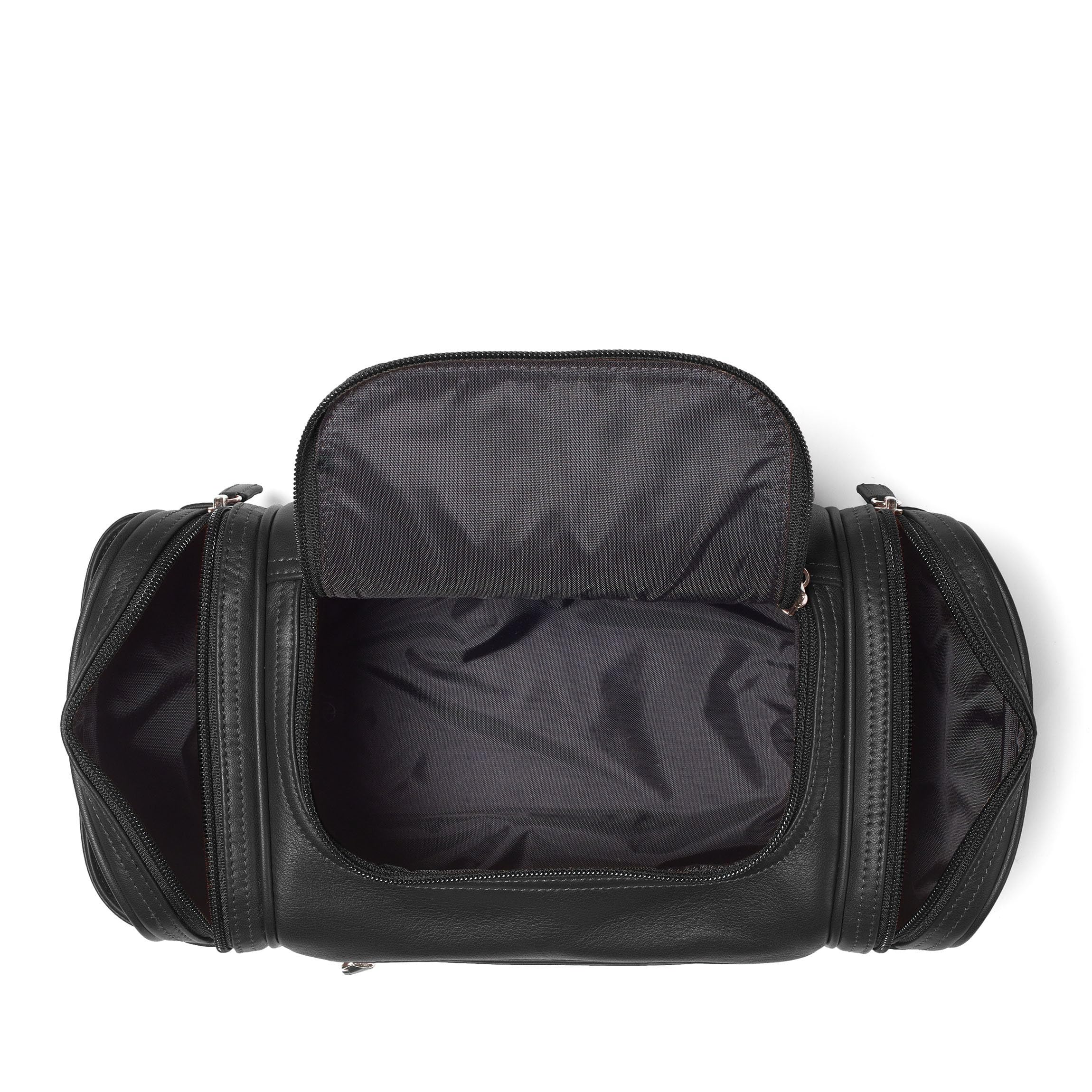 Premium Leather Multi-Pocket Toiletry Bag for Men & Women - Travel Organizer for Cosmetics, Grooming Essentials & Toiletries - Perfect for Vacation, Business Trips & Gym