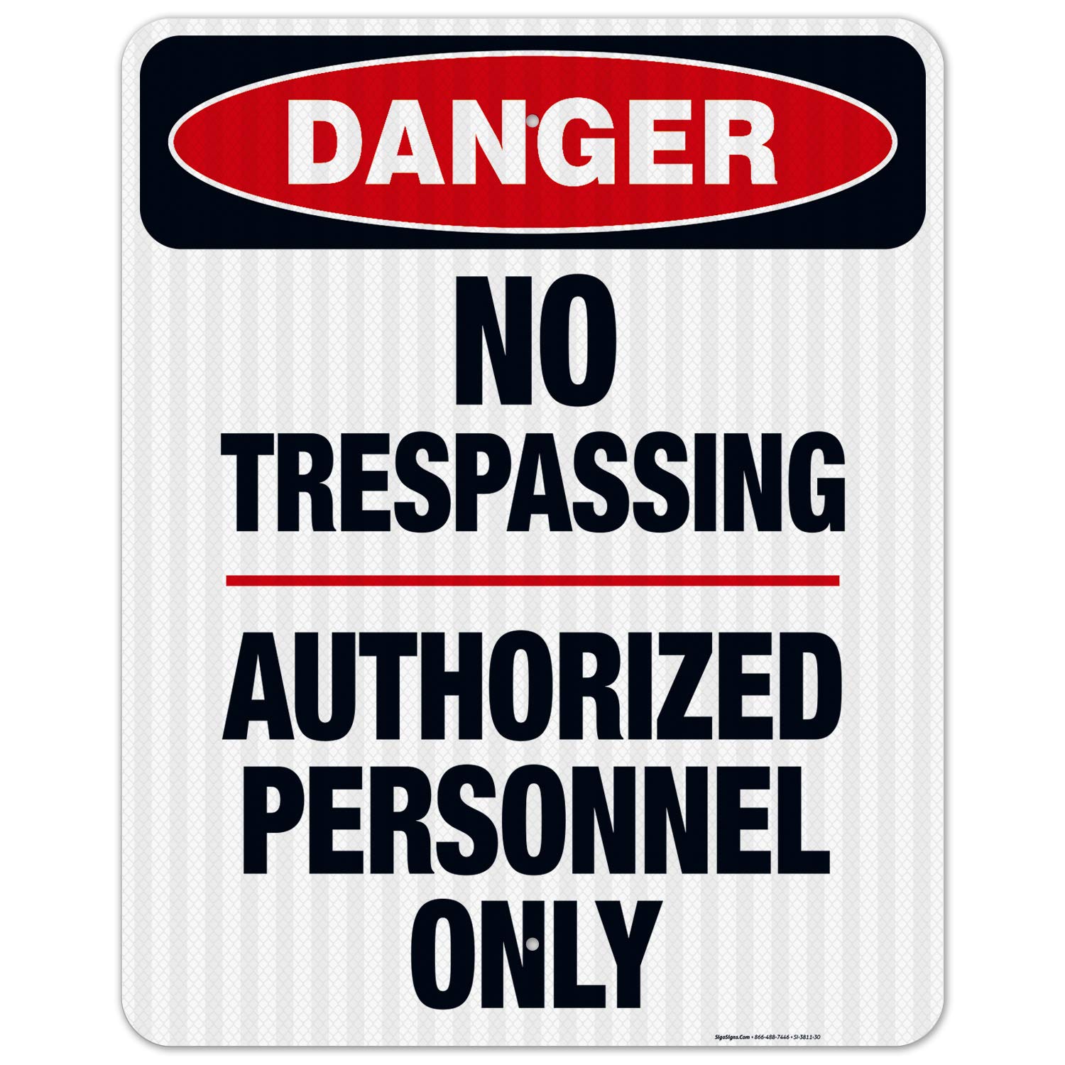 No Trespassing Authorized Personnel Only Sign - OSHA Danger Sign 24x30 Inches, 3M EGP Reflective .080 Aluminum, Fade Resistant - Indoor/Outdoor Safety Sign for Construction Sites, Warehouses & Private Property - Made in USA