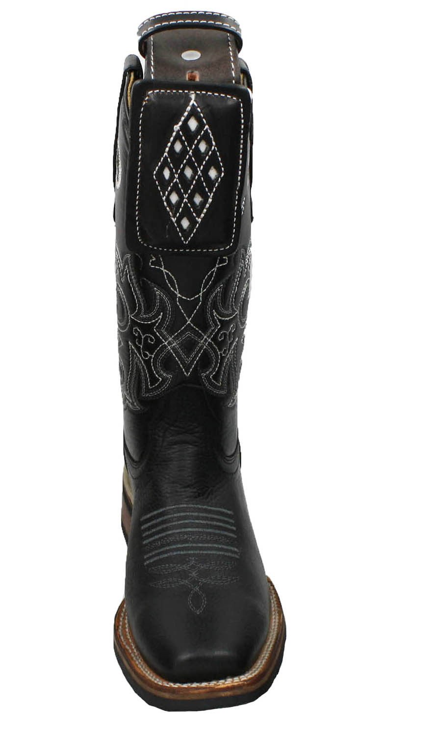 Authentic Men's Cowhide Leather Cowboy Boots - Square Toe Rodeo Western Boots with Free Belt | Durable & Comfortable for Country Dancing, Rodeo Events & Casual Wear