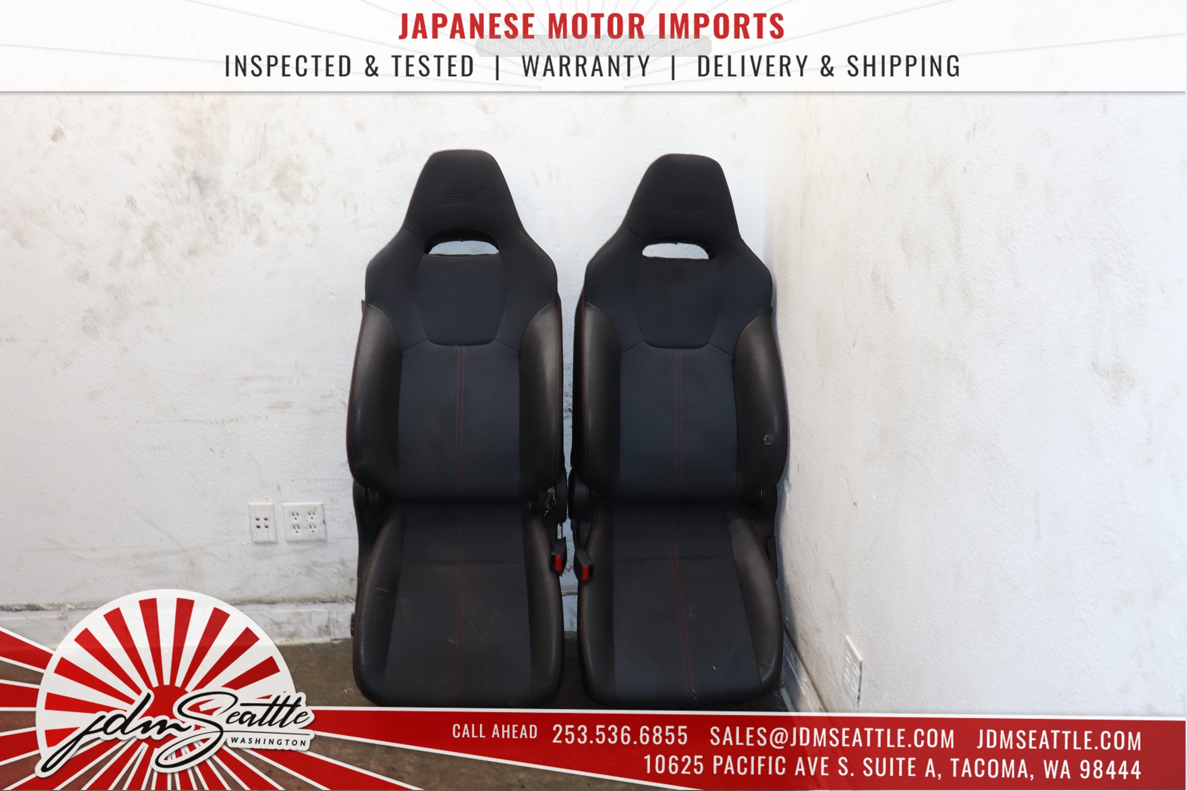 JDM 08-14 Subaru WRX STI OEM Version 10 Seats - Genuine STI Sedan Replacement - Perfect for Racing & Car Enthusiasts